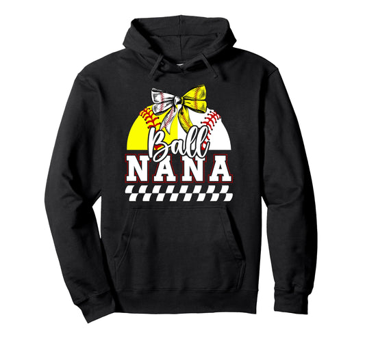 Ball Nana Grandma Coquette Baseball Hoodie - Aesthetic Graphic for Adults - T-Shirt, Sweatshirt, Hoodie
