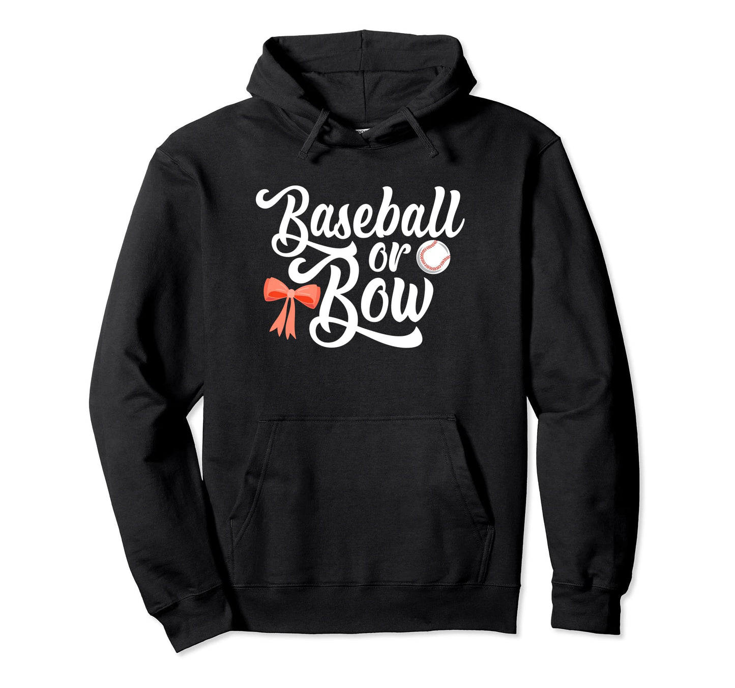 Baseball Or Bow Gender Reveal Baseball Hoodie - Aesthetic Graphic Men Women - T-Shirt, Sweatshirt, Hoodie