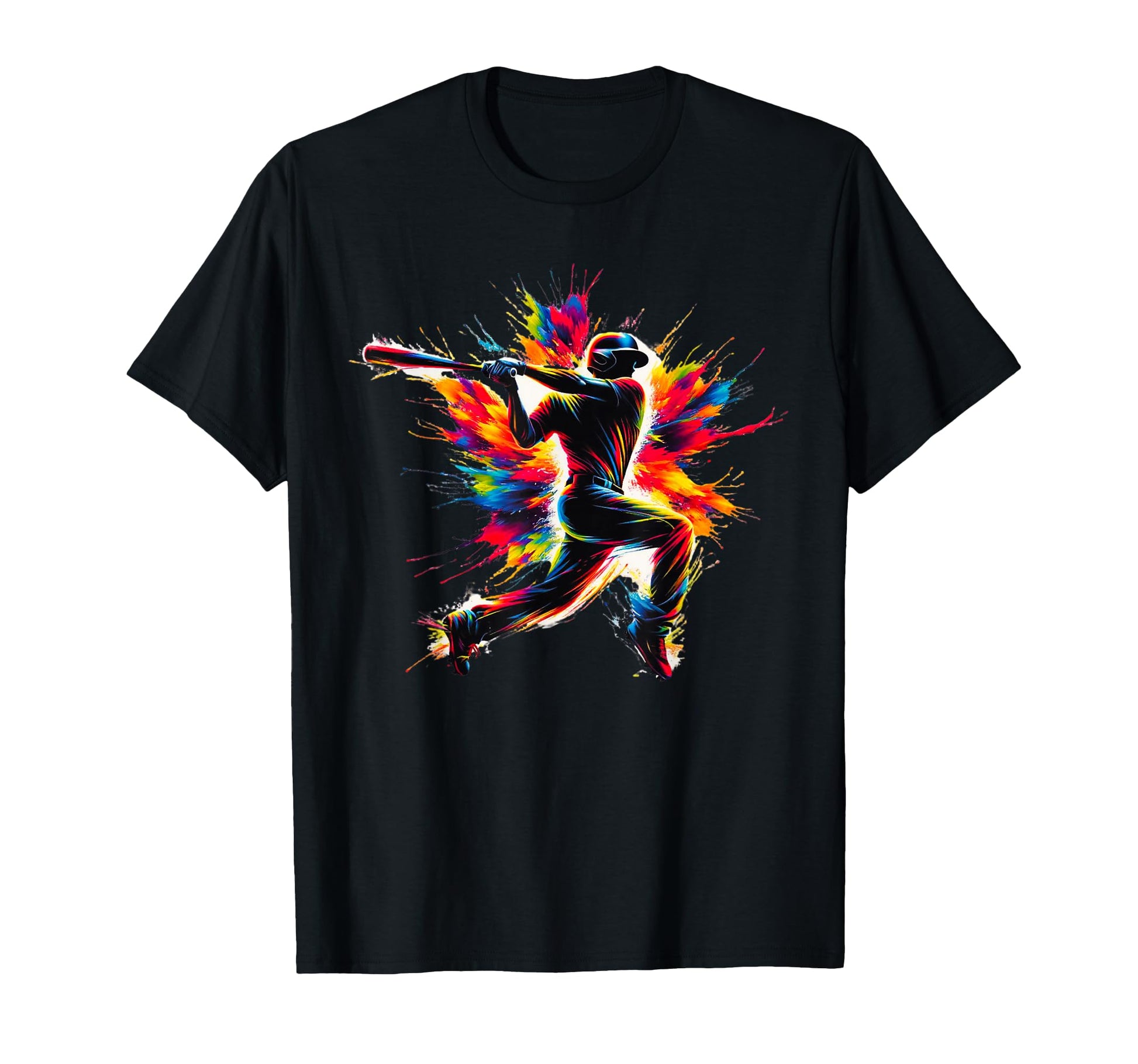 Baseball Player Batter Colorful Paint T-Shirt - Novelty Apparel Unisex - T-Shirt, Sweatshirt, Hoodie
