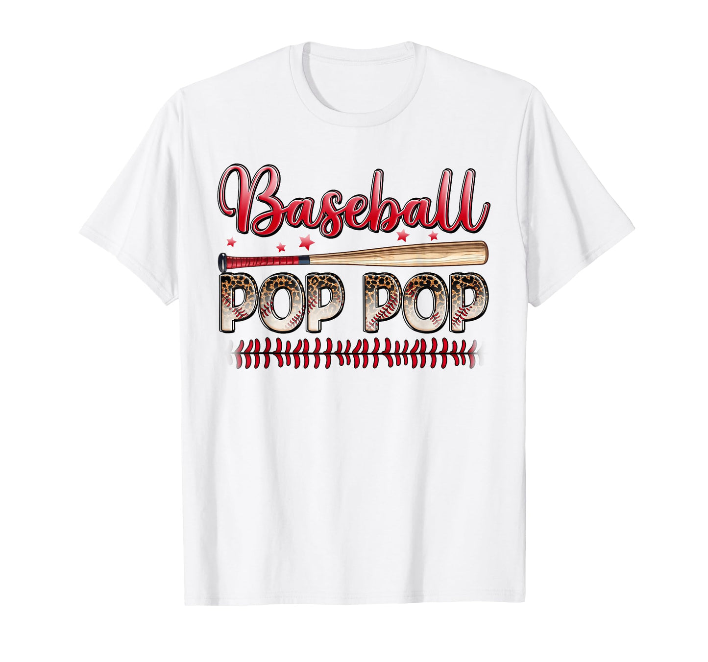 Baseball Pop Pop Funny Leopard Baseball T-Shirt - Minimalist Print Unisex - T-Shirt, Sweatshirt, Hoodie