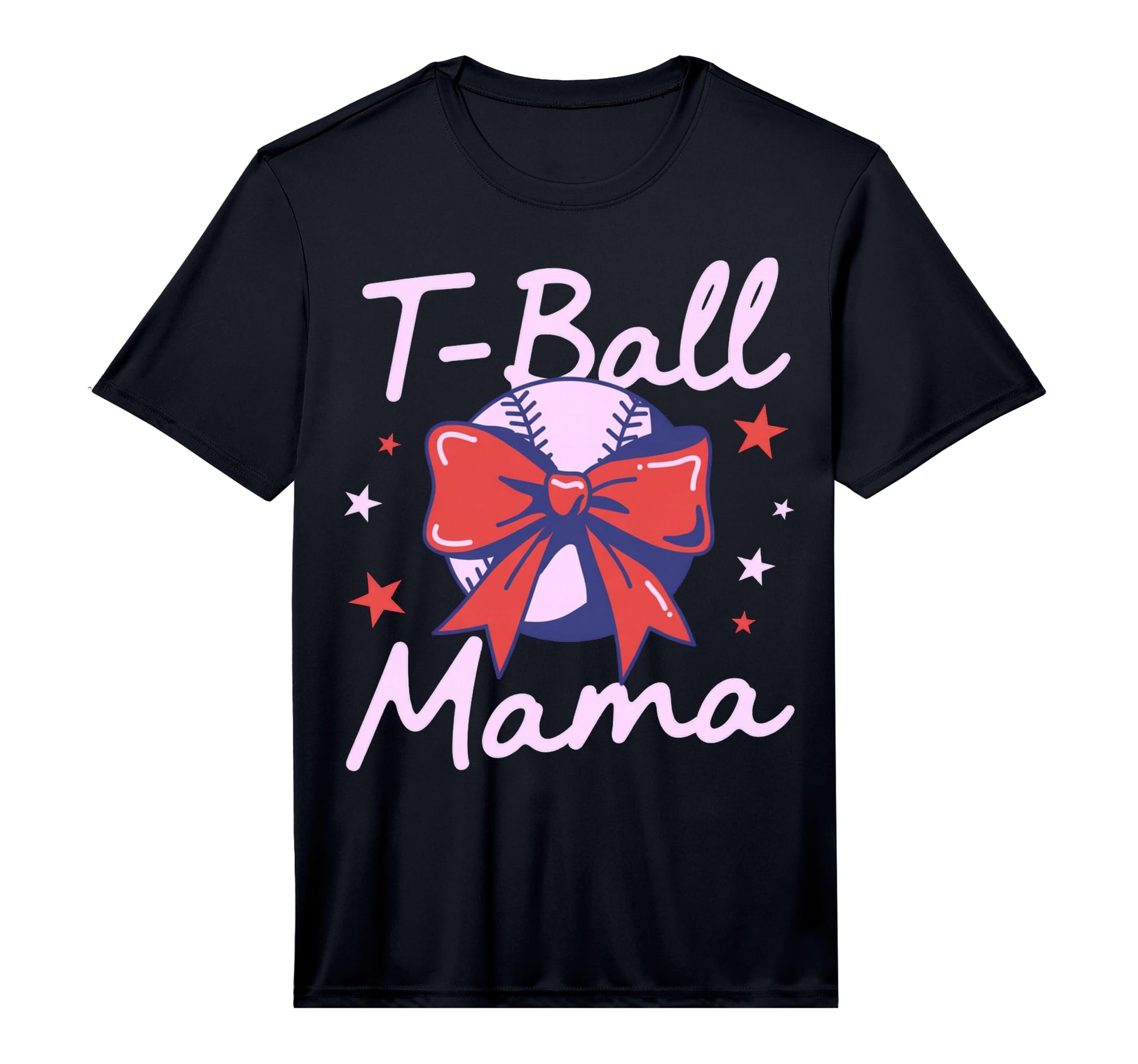 Mens Sporty Baseball Red Bow T-Shirt - Custom Art Print for Adults - T-Shirt, Sweatshirt, Hoodie