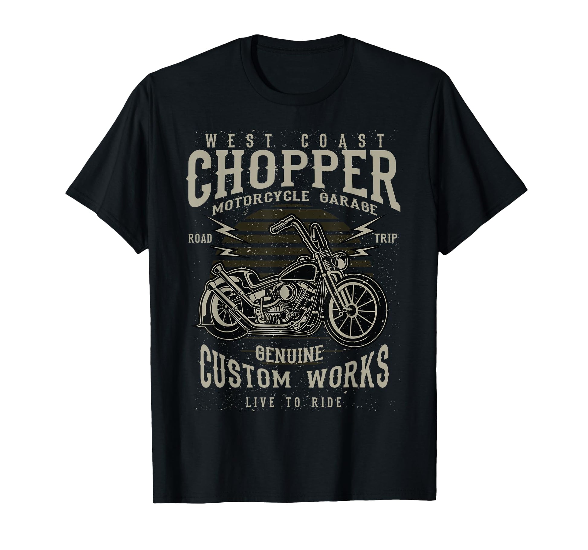 West Coast Chopper Motorcycle Garage T-Shirt - Custom Art Print for Adults - T-Shirt, Sweatshirt, Hoodie