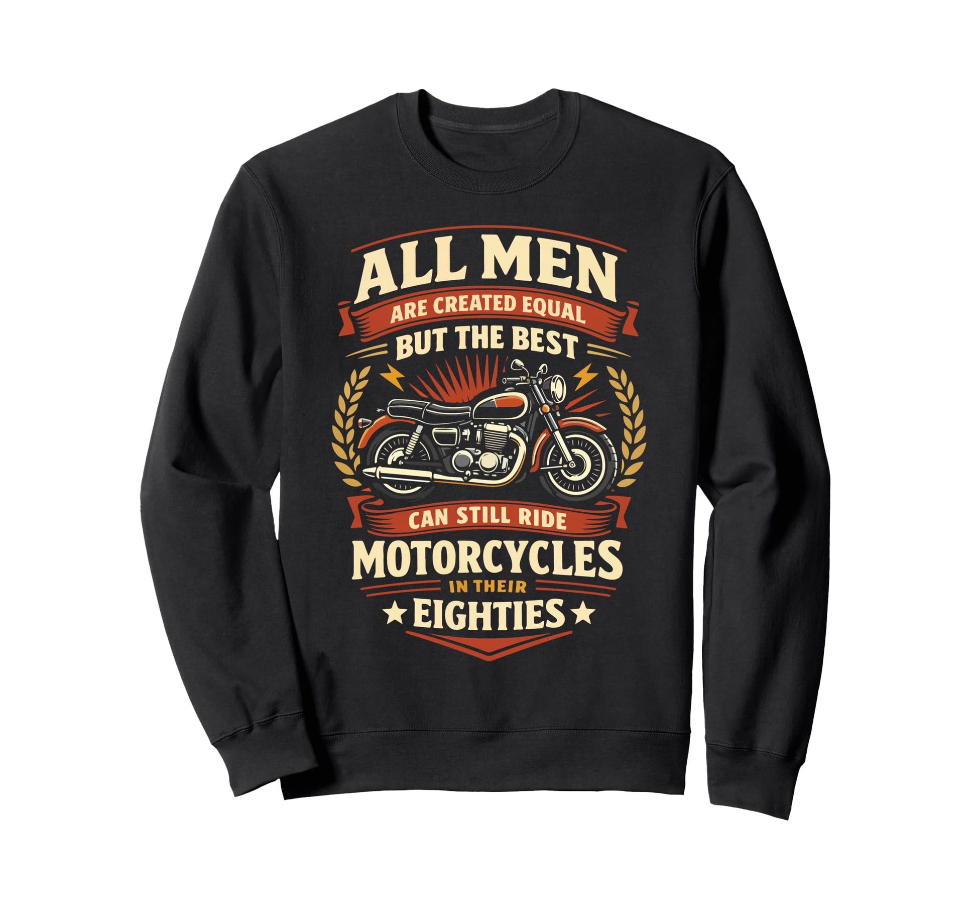 Motorcycle Biker Grandpa 80Th Sweatshirt - Unique Graphic for Adults - T-Shirt, Sweatshirt, Hoodie