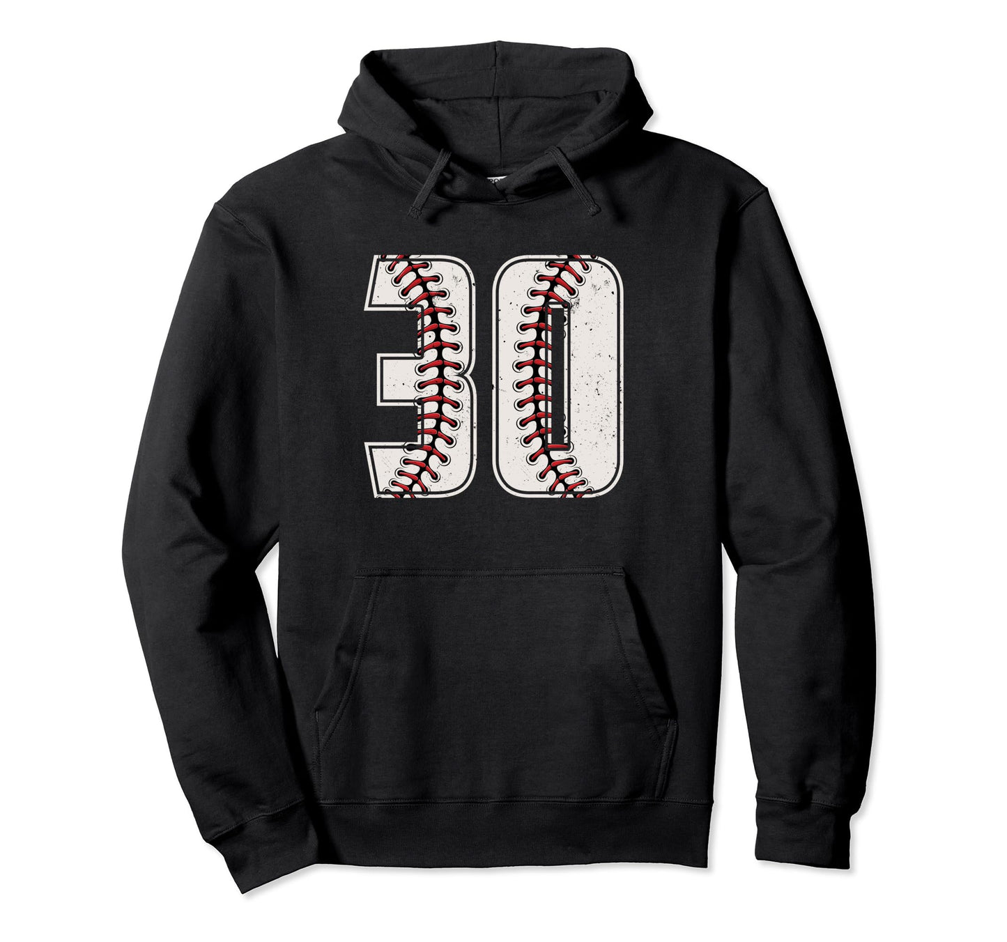 Baseball Player Number 30 Thirty Hoodie - Novelty Apparel for Adults - T-Shirt, Sweatshirt, Hoodie