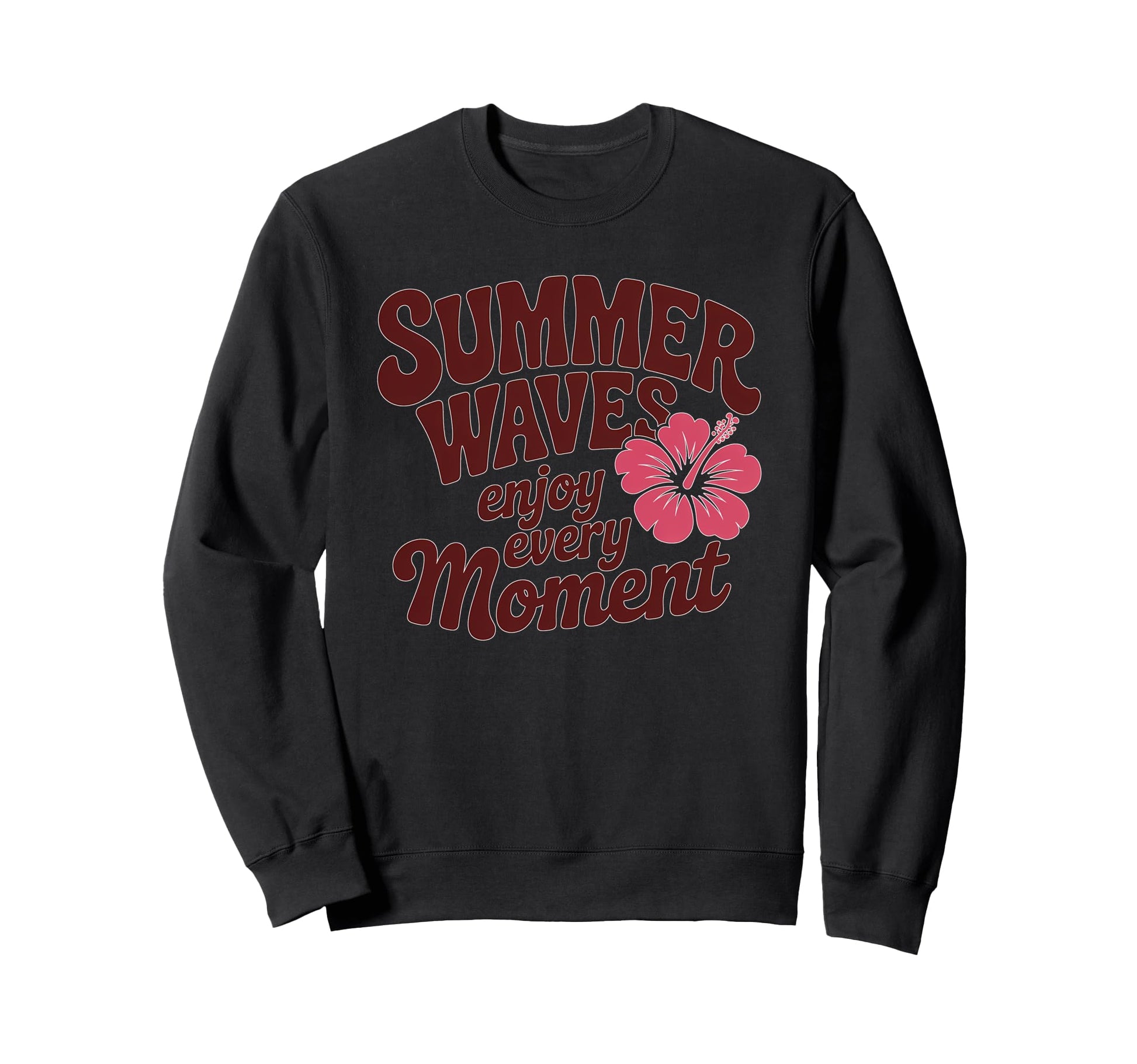 Typography Summer Waves Summer Vibes Sweatshirt - Graphic Print for Adults - T-Shirt, Sweatshirt, Hoodie