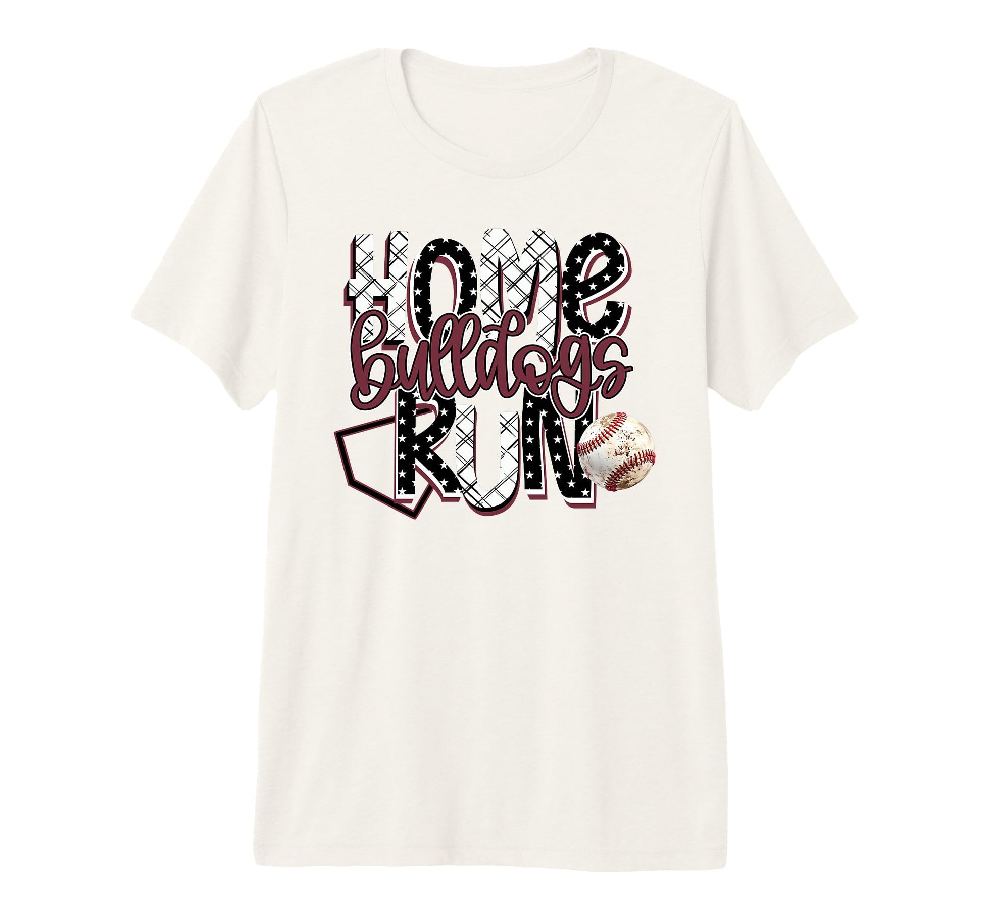 Home Run Bulldogs Baseball Game Day Maroon T-Shirt - Unique Graphic Unisex - T-Shirt, Sweatshirt, Hoodie