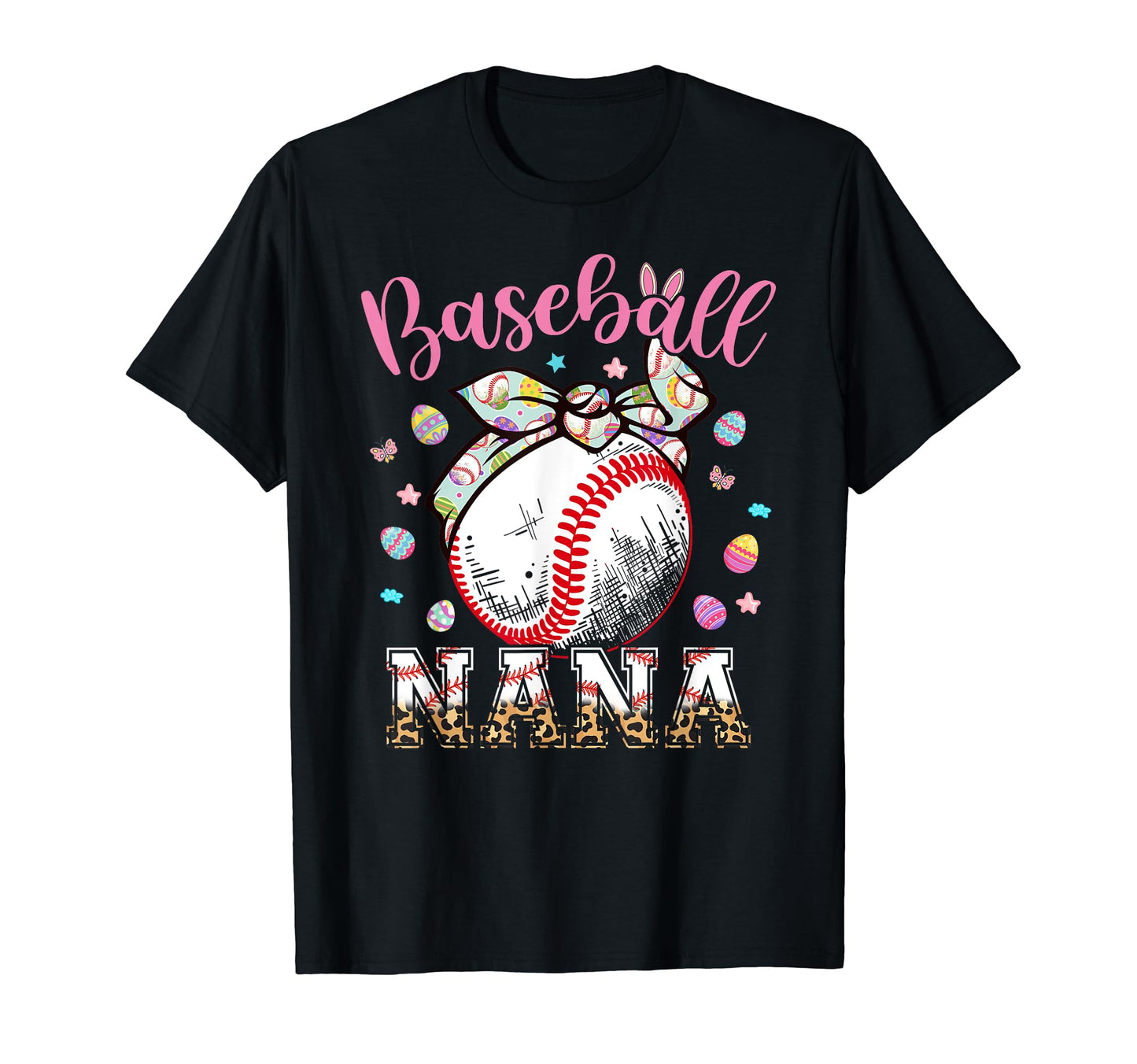 Baseball Nana Headband Leopard T-Shirt - Aesthetic Graphic for Adults - T-Shirt, Sweatshirt, Hoodie