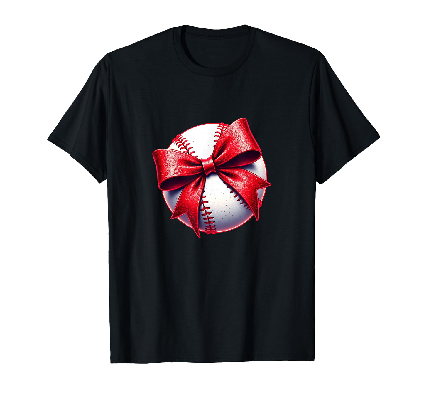 Festive Baseball Bow Baseball Lovers T-Shirt - Fun Novelty Design Unisex - T-Shirt, Sweatshirt, Hoodie