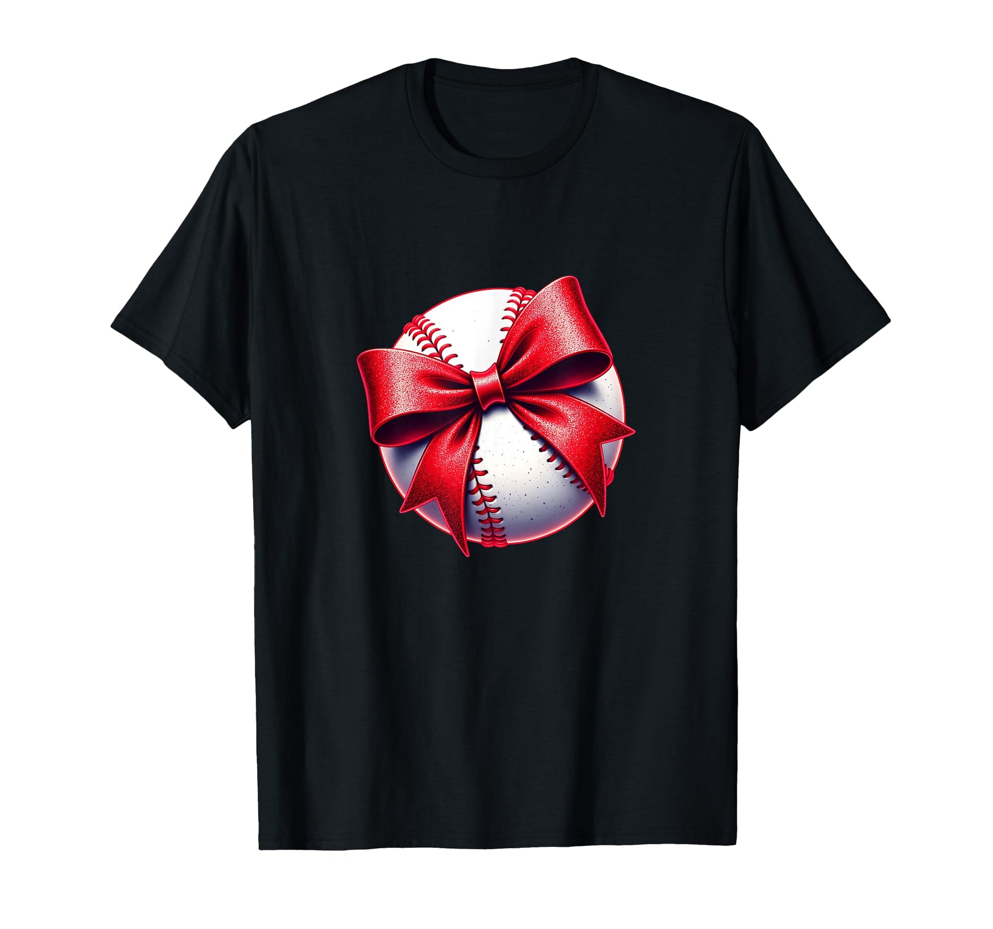Festive Baseball Bow Baseball Lovers T-Shirt - Fun Novelty Design Unisex - T-Shirt, Sweatshirt, Hoodie