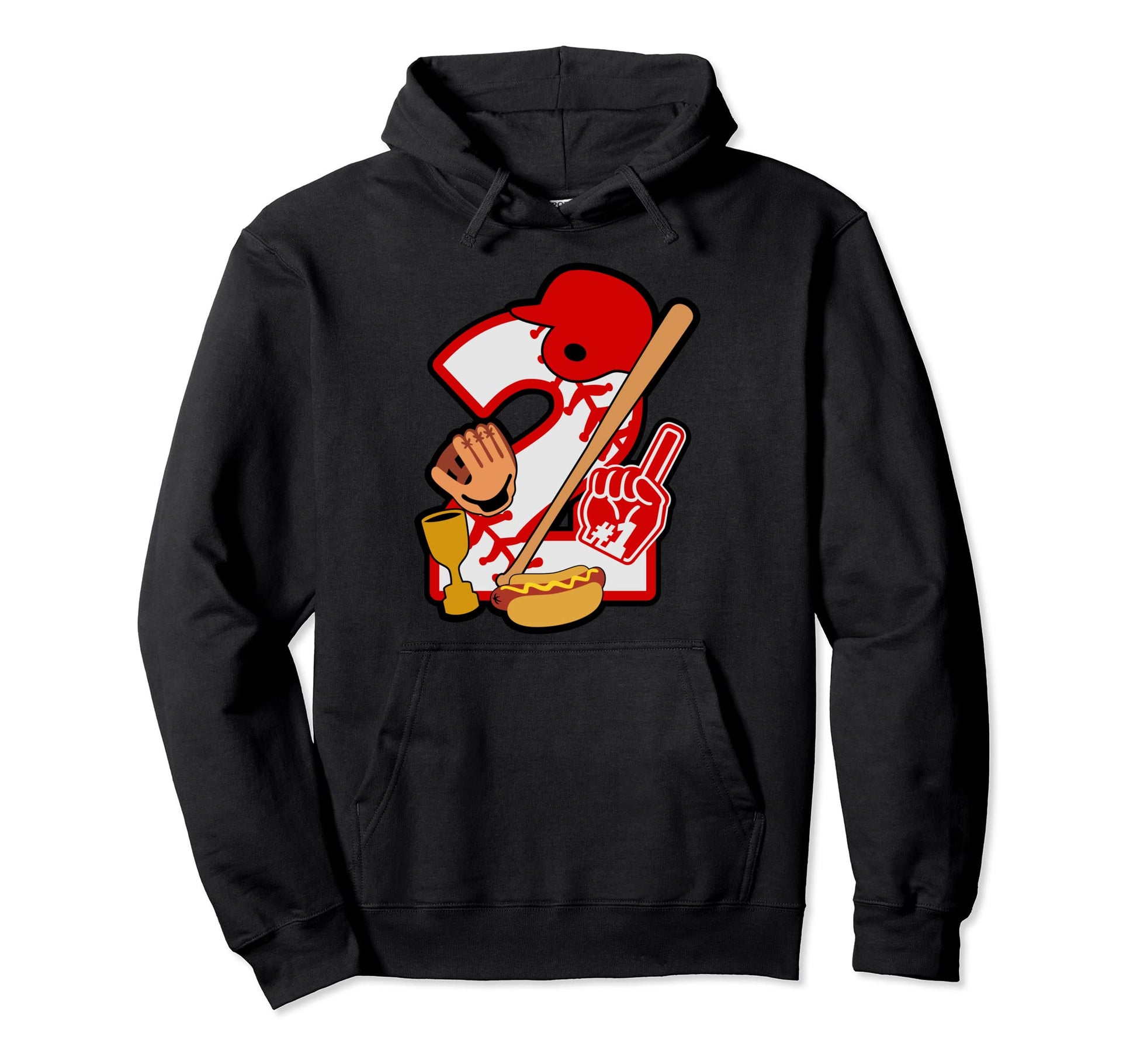 Baseball 2Th Birthday Party Number 2 2 Hoodie - Unique Graphic for Adults - T-Shirt, Sweatshirt, Hoodie