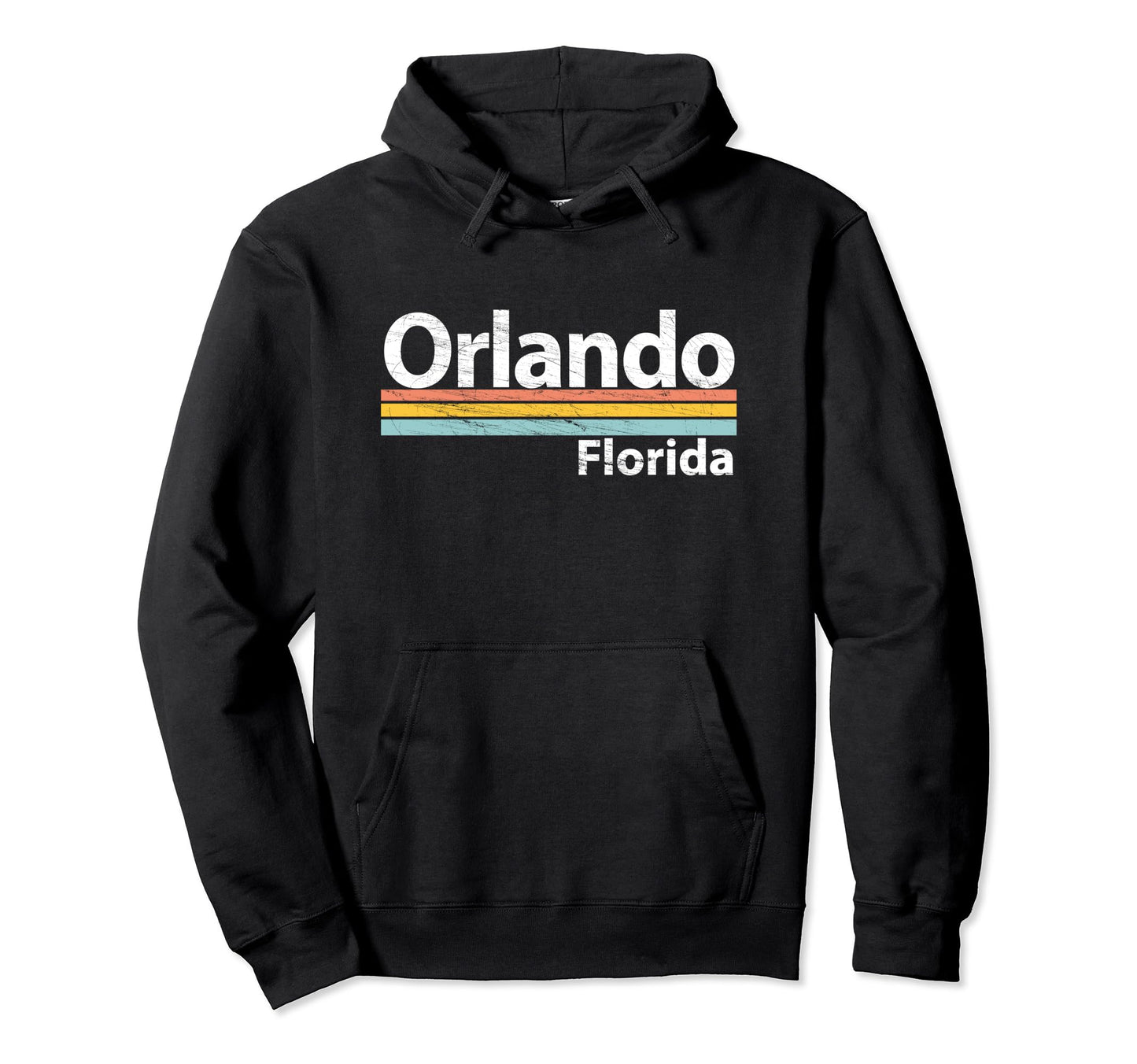 Orlando Florida Worn Stripes Hoodie - Graphic Print for Adults - T-Shirt, Sweatshirt, Hoodie