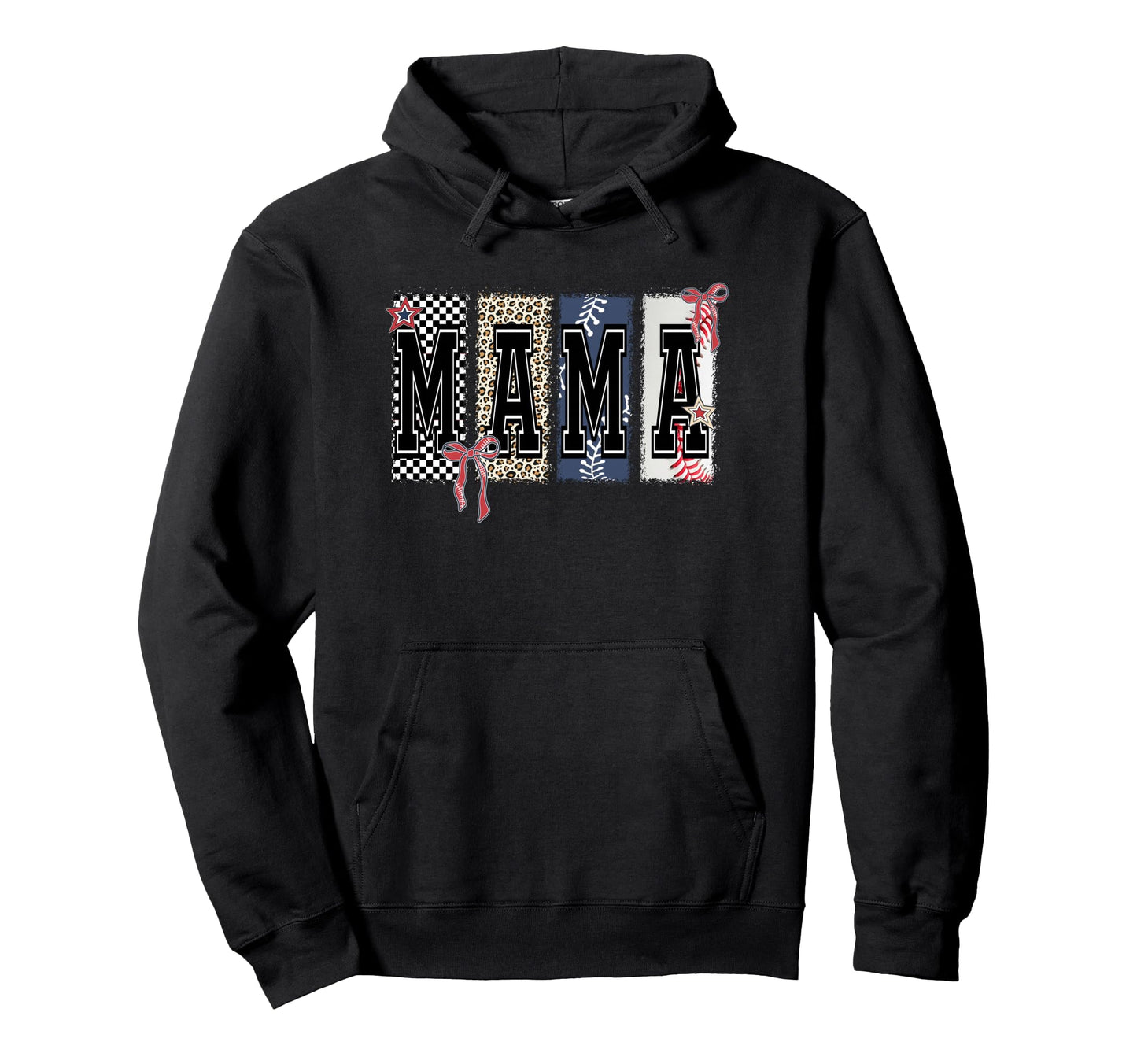 Coquette Baseball Mama Lepard Hoodie - Aesthetic Graphic for Adults - T-Shirt, Sweatshirt, Hoodie