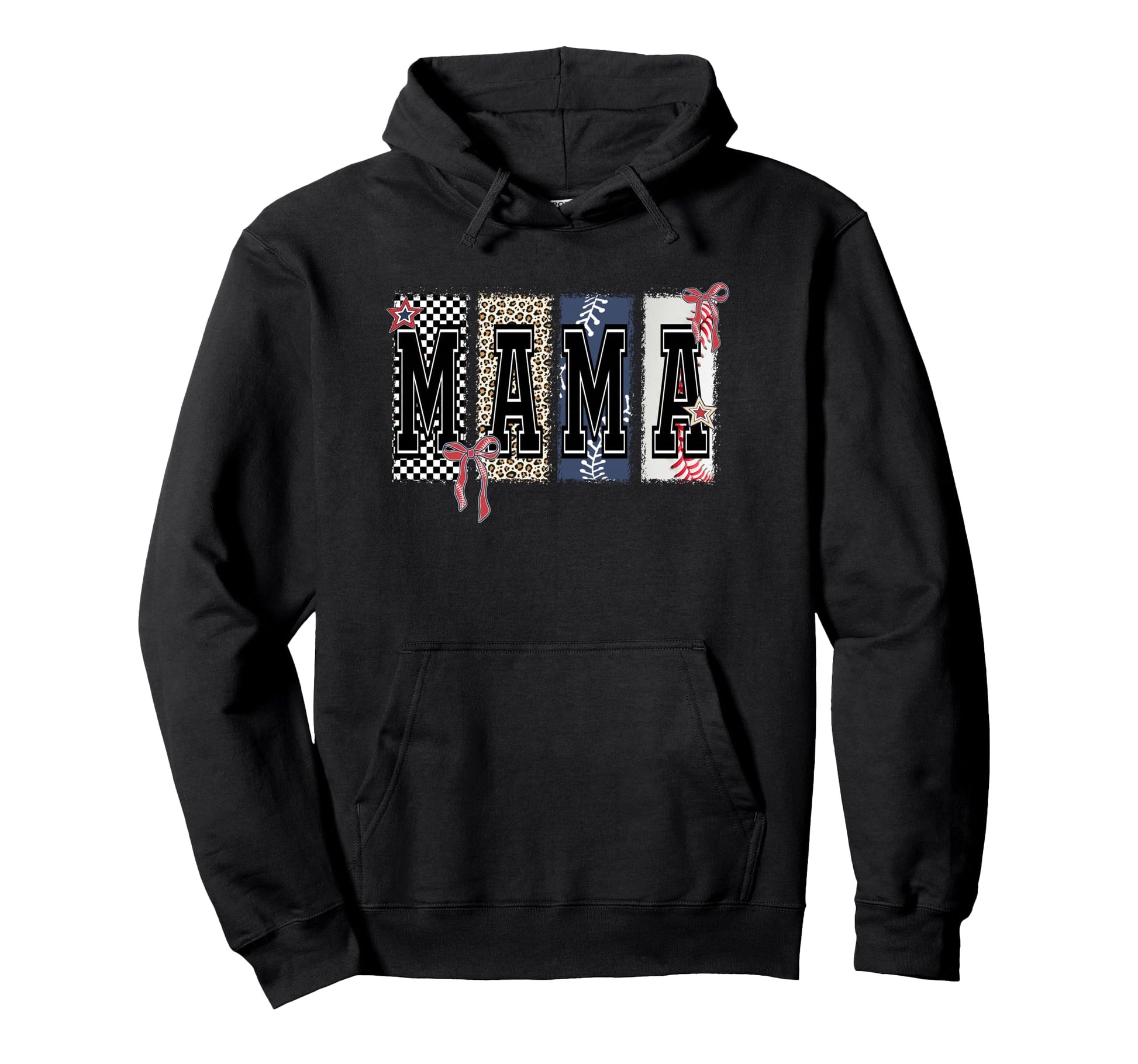 Coquette Baseball Mama Lepard Hoodie - Aesthetic Graphic for Adults - T-Shirt, Sweatshirt, Hoodie