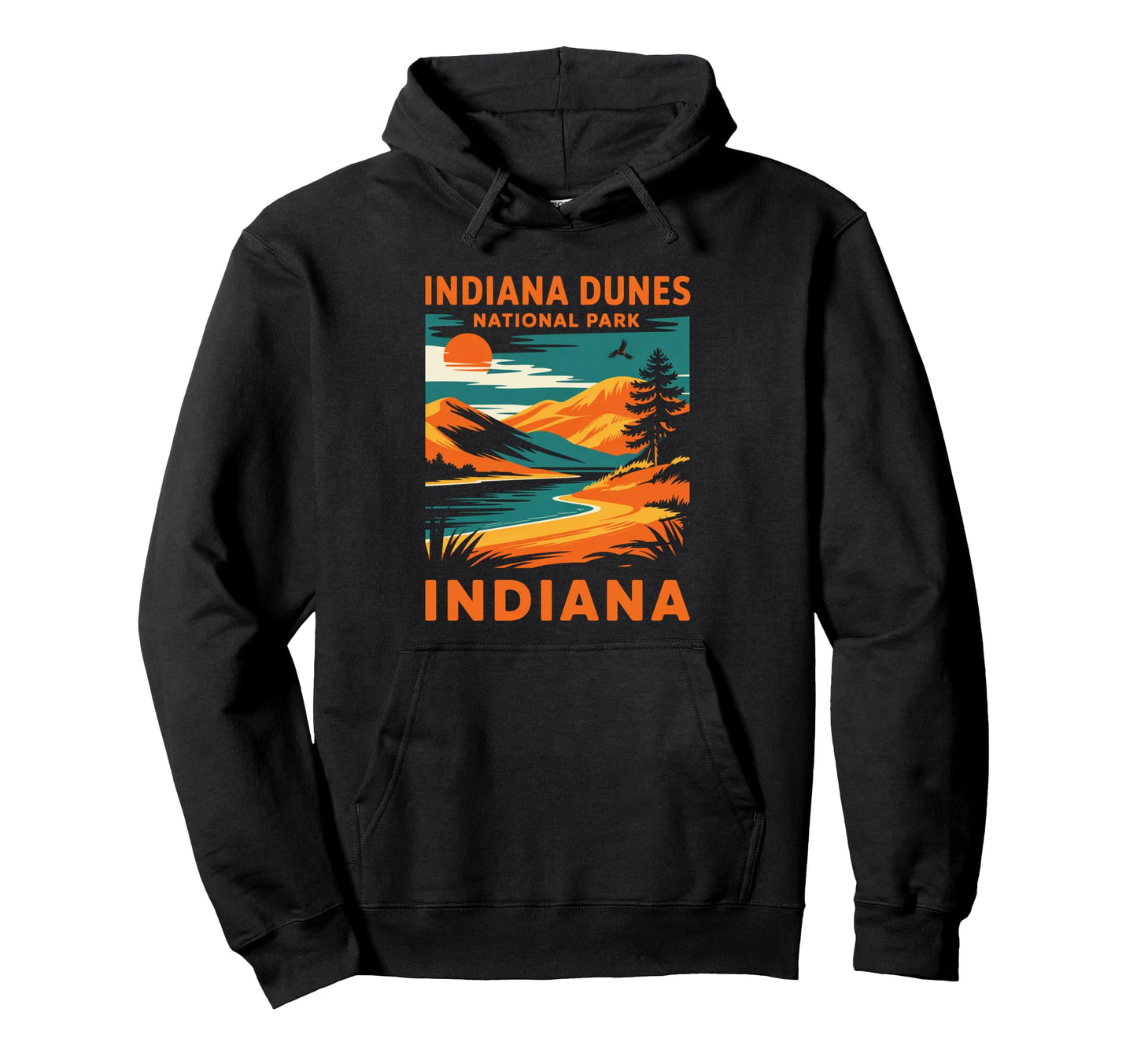 Indiana Dunes National Park Hike 70S Hoodie - Minimalist Print Men Women - T-Shirt, Sweatshirt, Hoodie