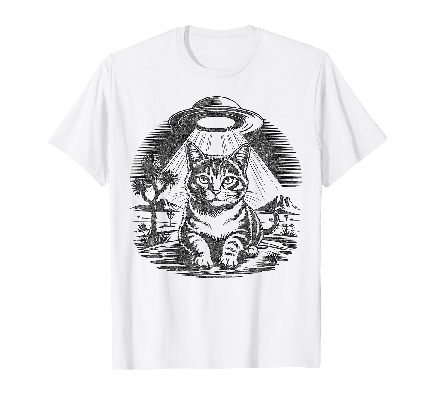 Funny Cat Western Ufo Cowboy Cat T-Shirt - Novelty Apparel Unisex - T-Shirt, Sweatshirt, Hoodie