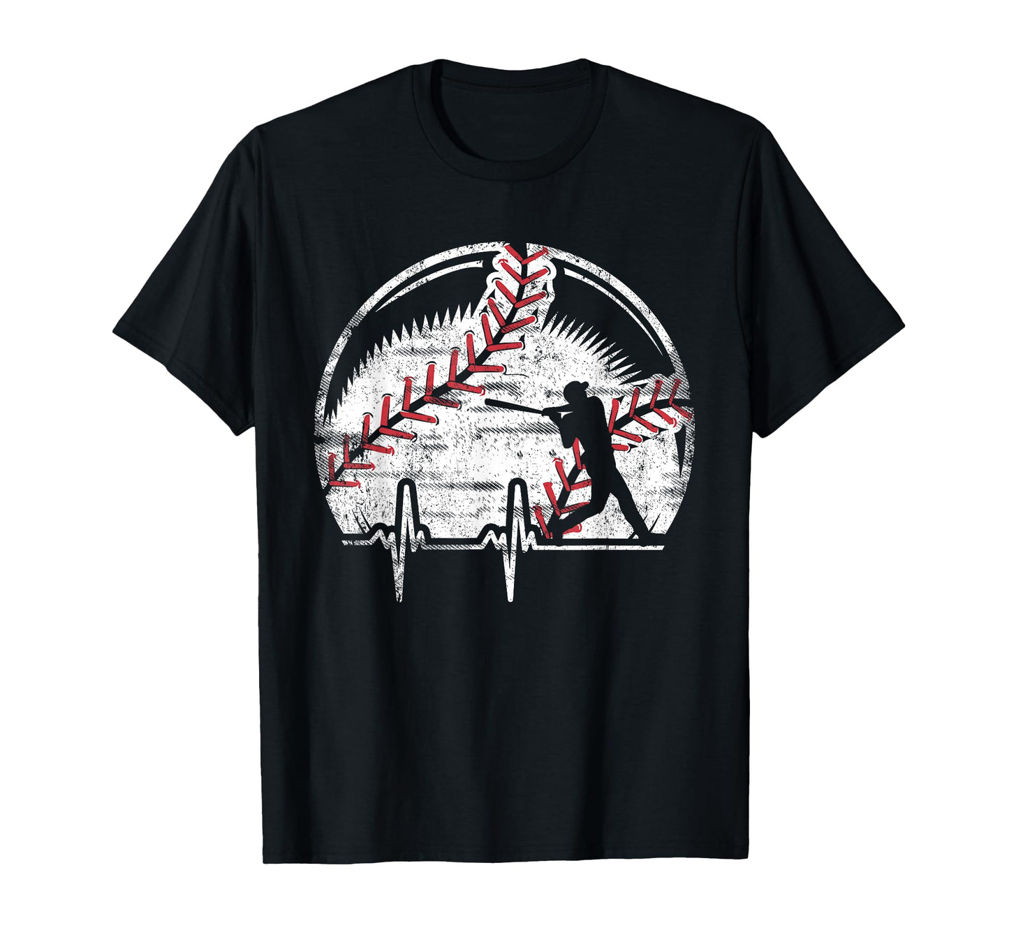 Baseball Baseball Heartbeat Rhythm Pulse T-Shirt - Trendy Graphic Unisex - T-Shirt, Sweatshirt, Hoodie