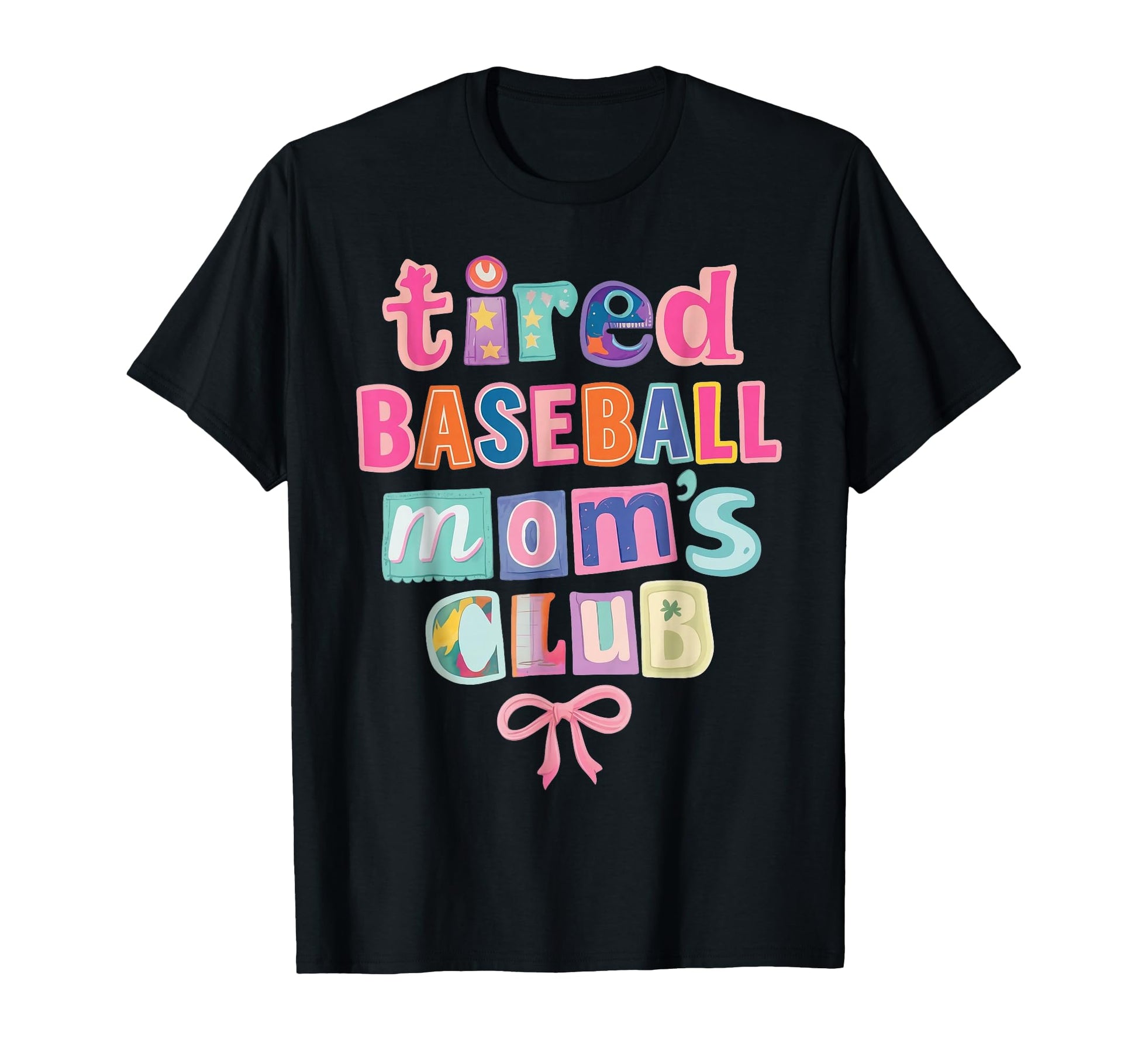 Tired Baseball Moms Club Coquette T-Shirt - Minimalist Print Men Women - T-Shirt, Sweatshirt, Hoodie