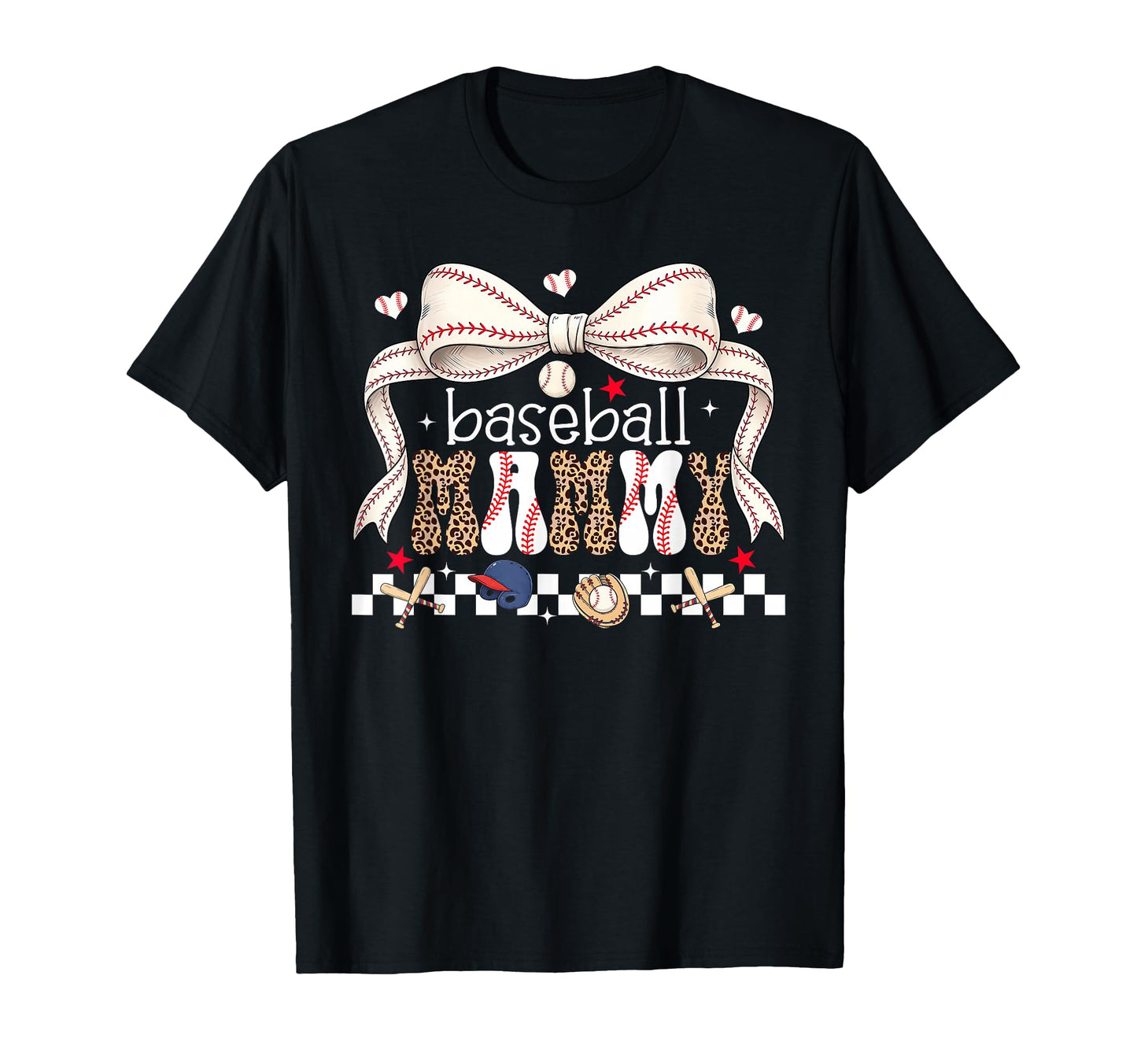 Baseball Mammy Coquette Bow T-Shirt - Fun Novelty Design for Adults - T-Shirt, Sweatshirt, Hoodie