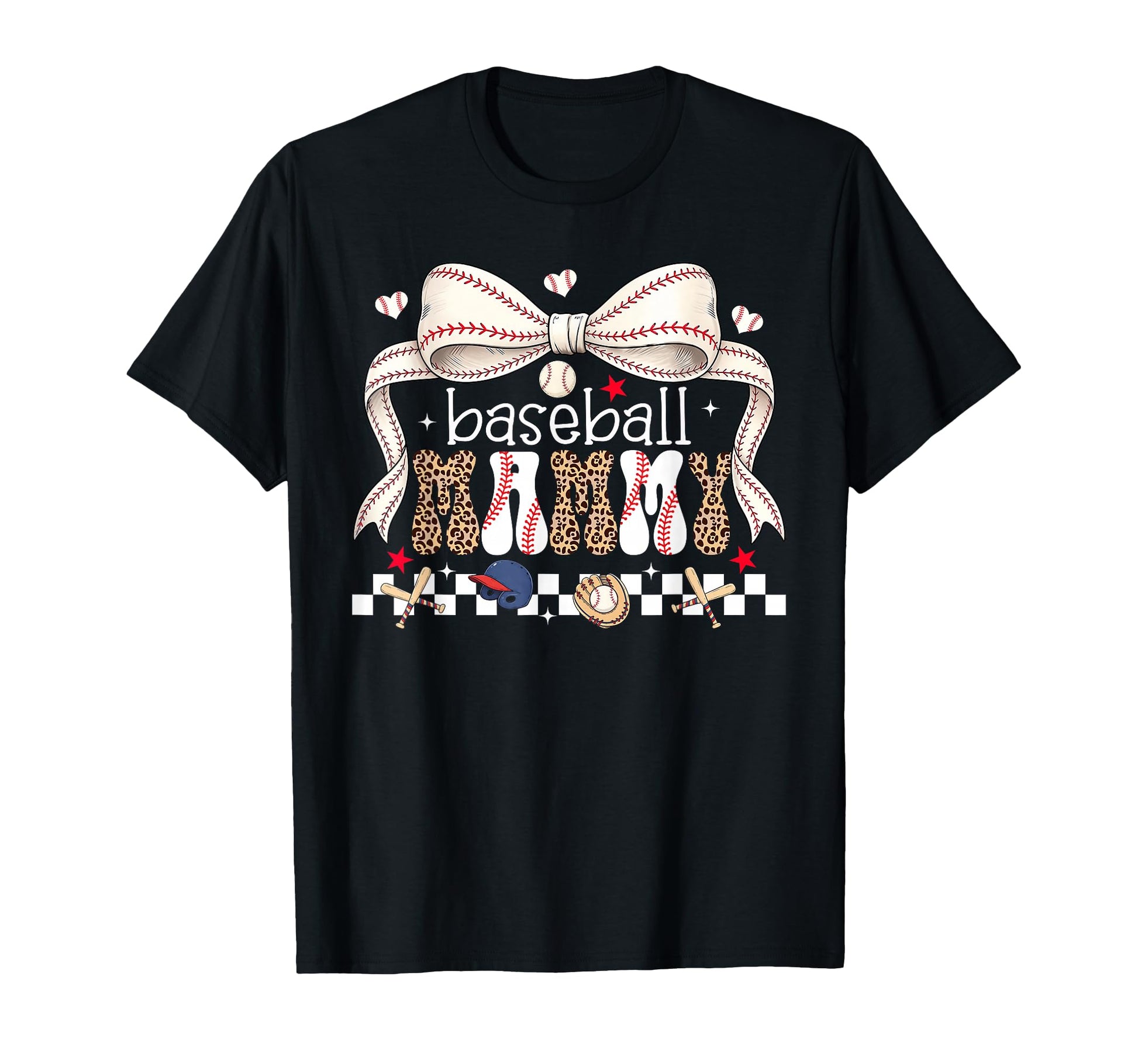Baseball Mammy Coquette Bow T-Shirt - Fun Novelty Design for Adults - T-Shirt, Sweatshirt, Hoodie