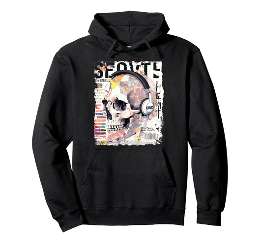 Aesthetic Streetwear Skull Hoodie - Casual Everyday Wear Men Women - T-Shirt, Sweatshirt, Hoodie