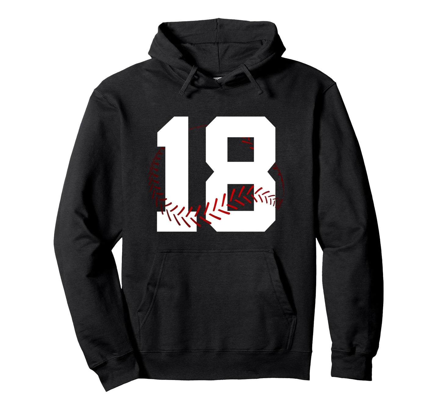 Number 18 Years Baseball 18Th Birthday Hoodie - Custom Art Print Men Women - T-Shirt, Sweatshirt, Hoodie