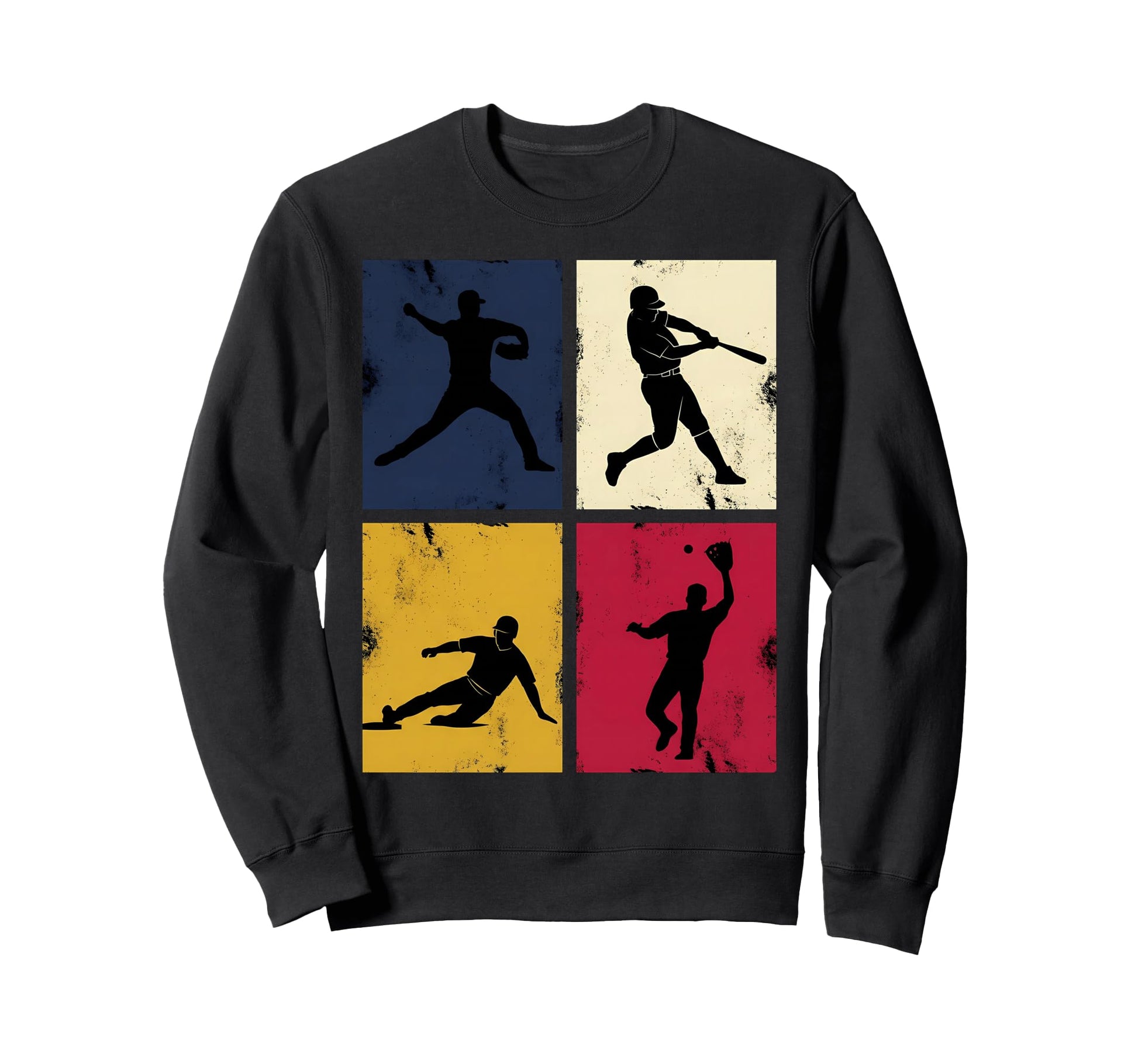 Pop Art Baseball Silhouette 4 Sweatshirt - Novelty Apparel for Adults - T-Shirt, Sweatshirt, Hoodie