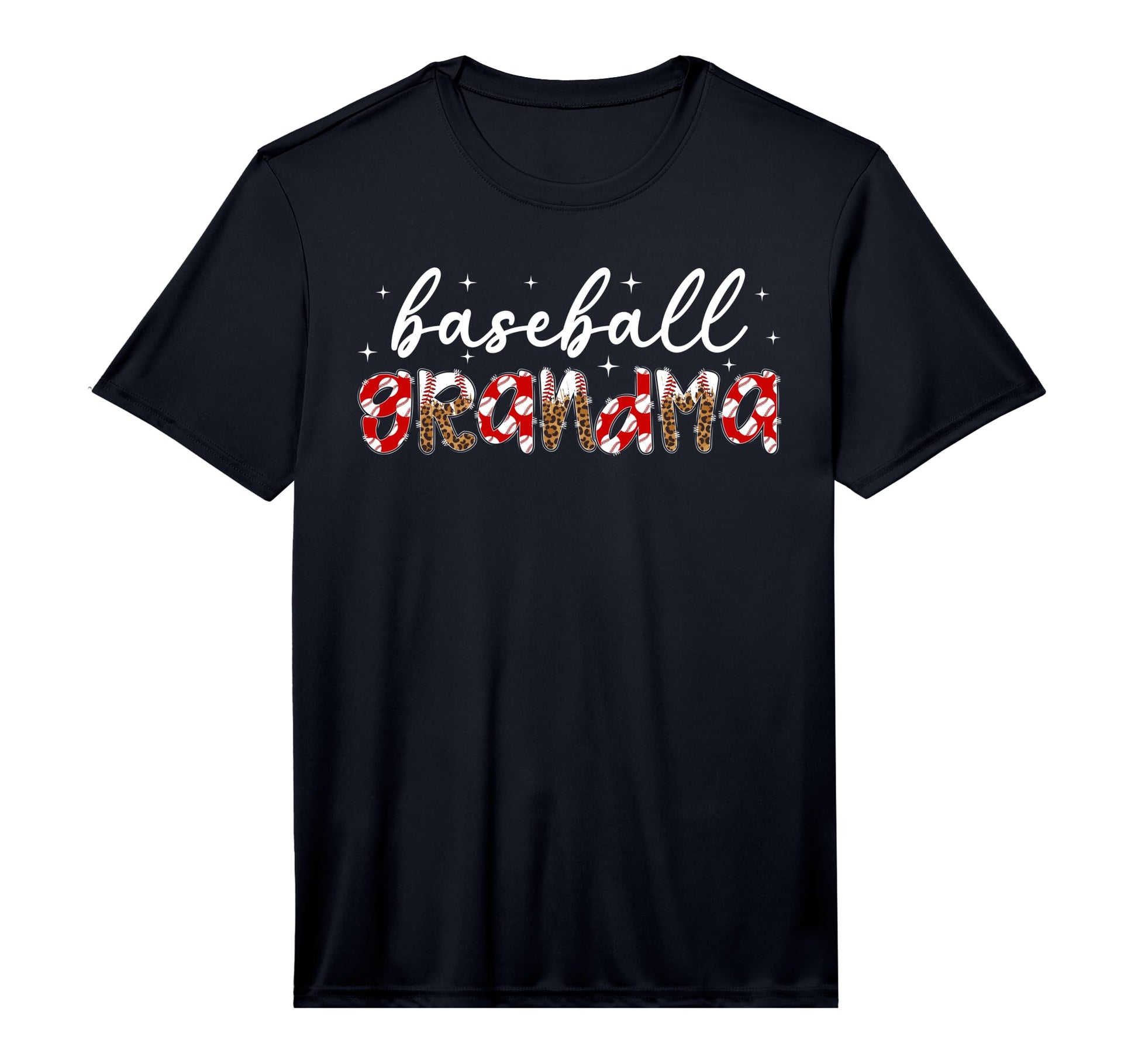 Mens Baseball Grandma Leopard T-Shirt - Custom Art Print for Adults - T-Shirt, Sweatshirt, Hoodie