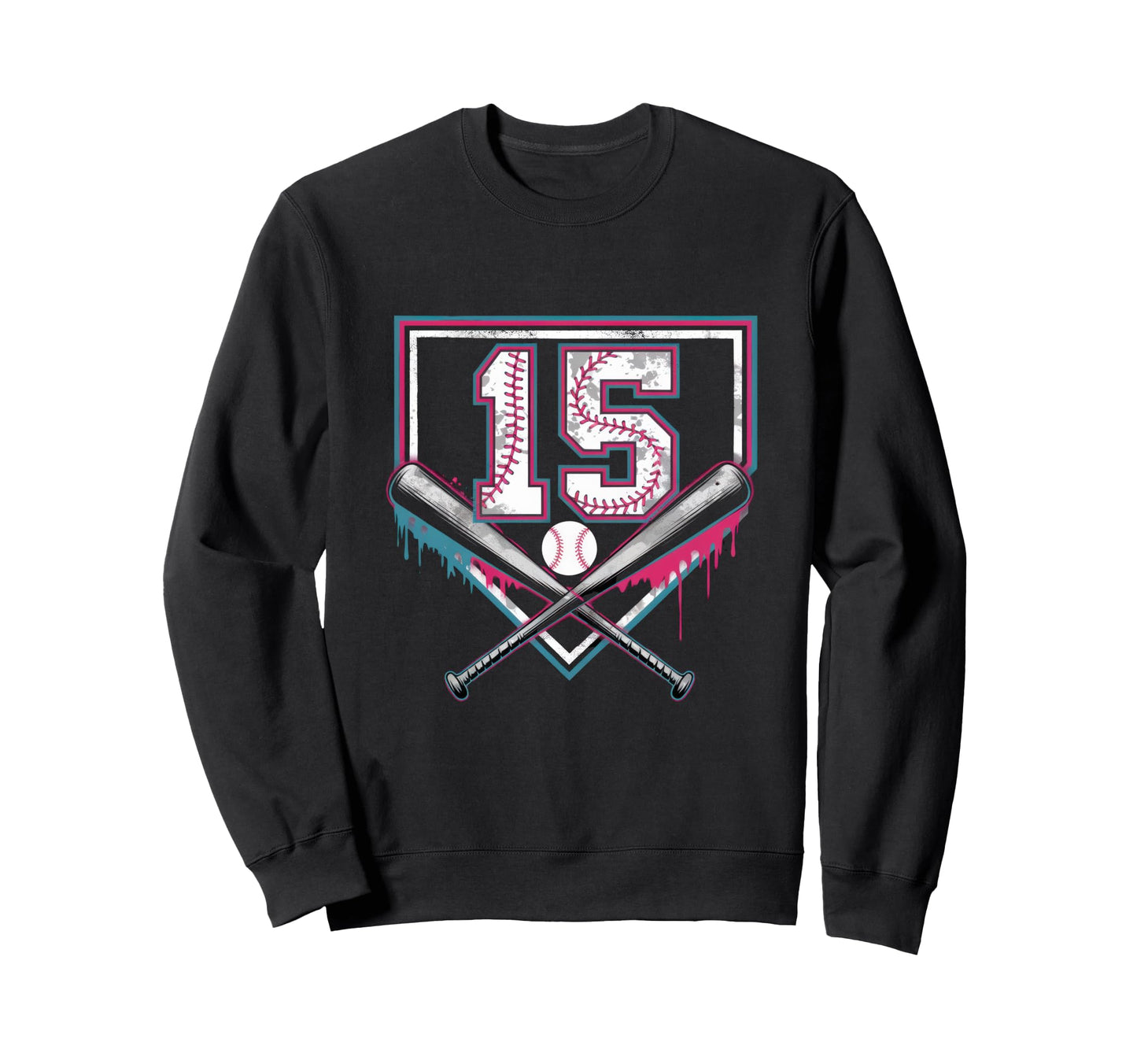 15Th Birthday Baseball Home Ice Sweatshirt - Casual Everyday Wear Unisex - T-Shirt, Sweatshirt, Hoodie