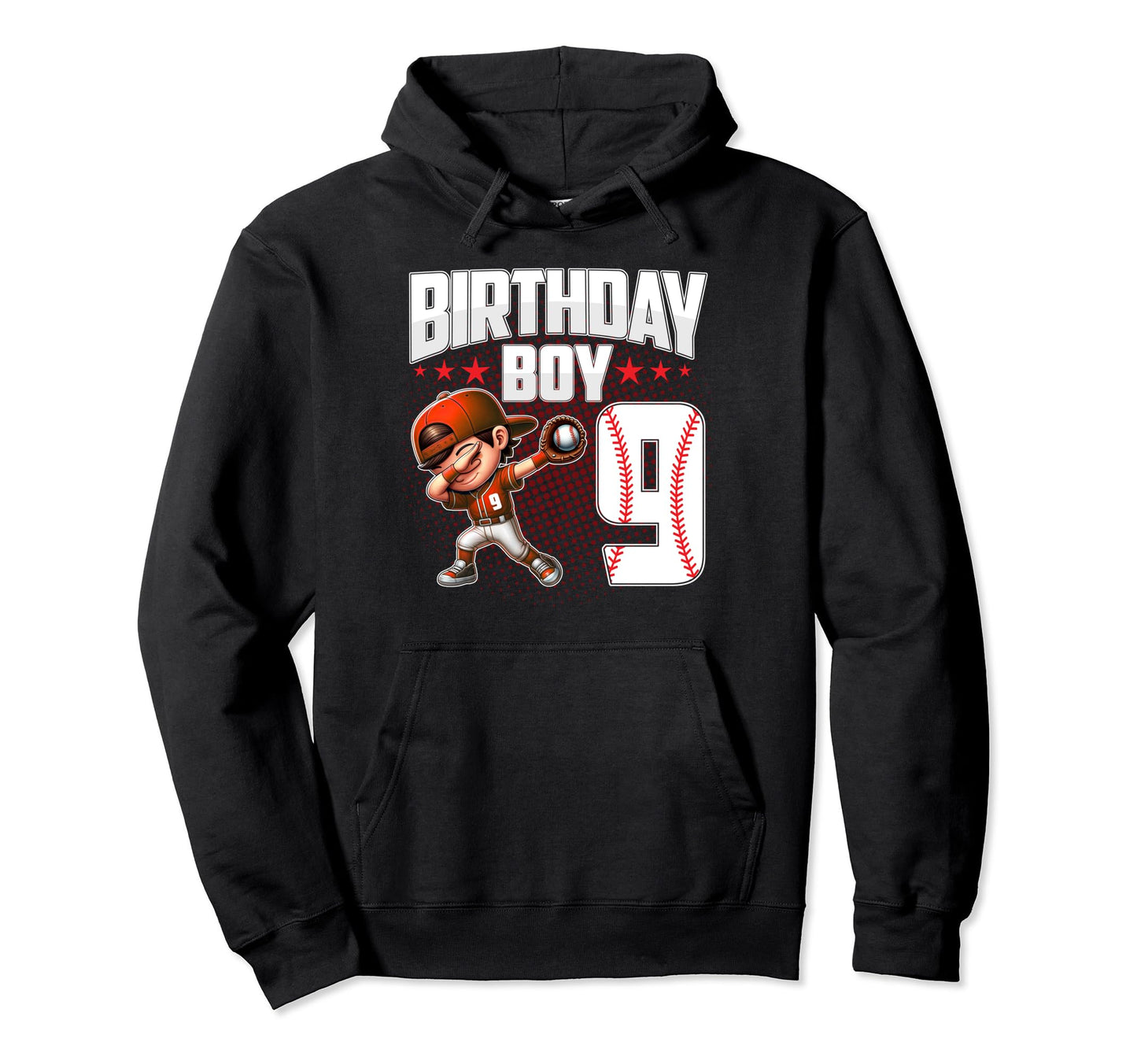 9Th Birthday Baseball Dabbing 9 Years Hoodie - Novelty Apparel Men Women - T-Shirt, Sweatshirt, Hoodie