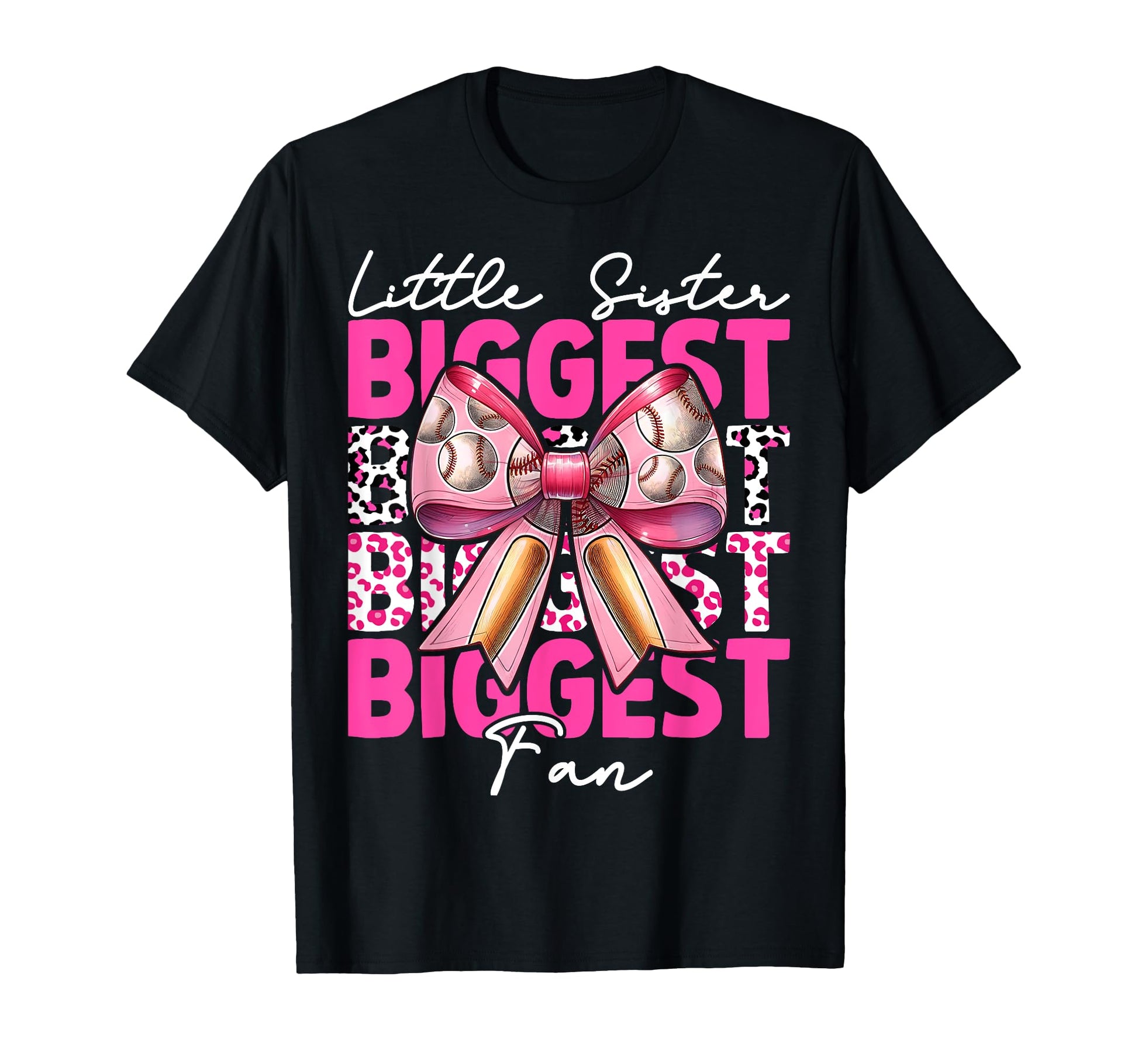 Baseball Sister Coquette Bow Little T-Shirt - Trendy Graphic Men Women - T-Shirt, Sweatshirt, Hoodie