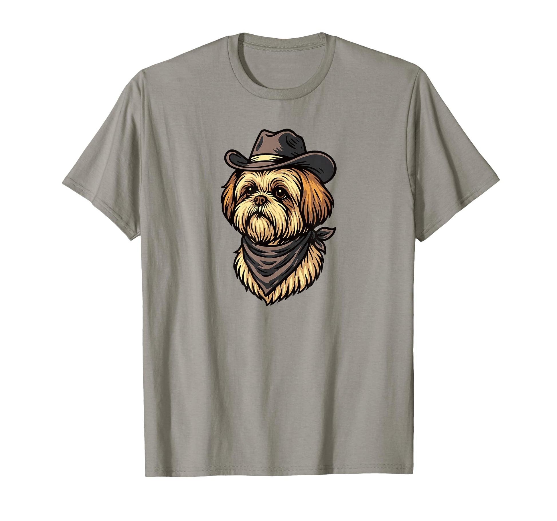 Funny Cowboy Shih Tzu Drawing T-Shirt - Graphic Print Men Women - T-Shirt, Sweatshirt, Hoodie