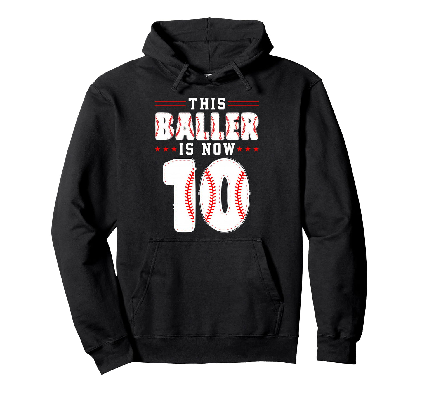 10Th Birthday Baseball Lover This Baller Is Hoodie - Graphic Print Unisex - T-Shirt, Sweatshirt, Hoodie