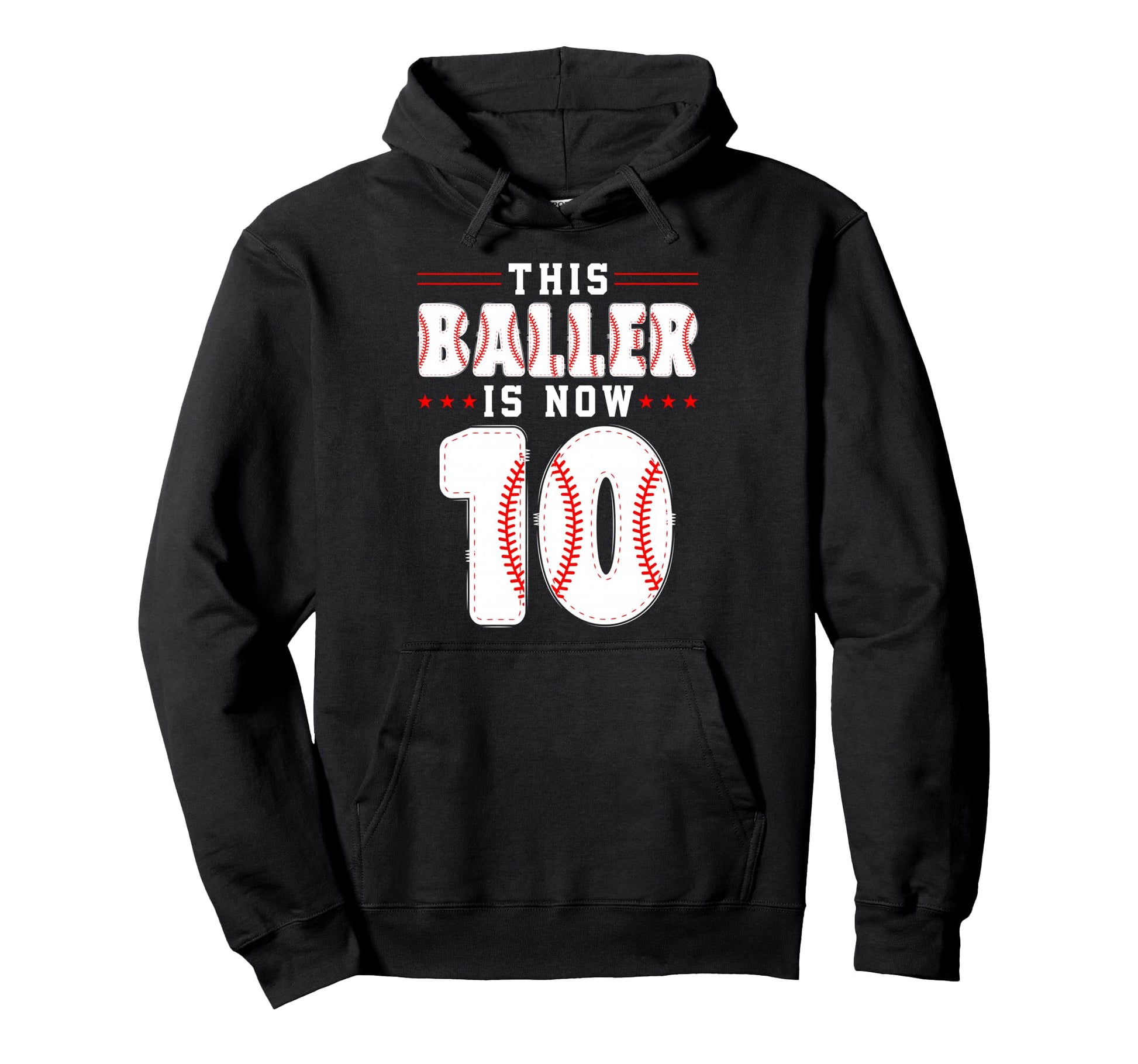 10Th Birthday Baseball Lover This Baller Is Hoodie - Graphic Print Unisex - T-Shirt, Sweatshirt, Hoodie