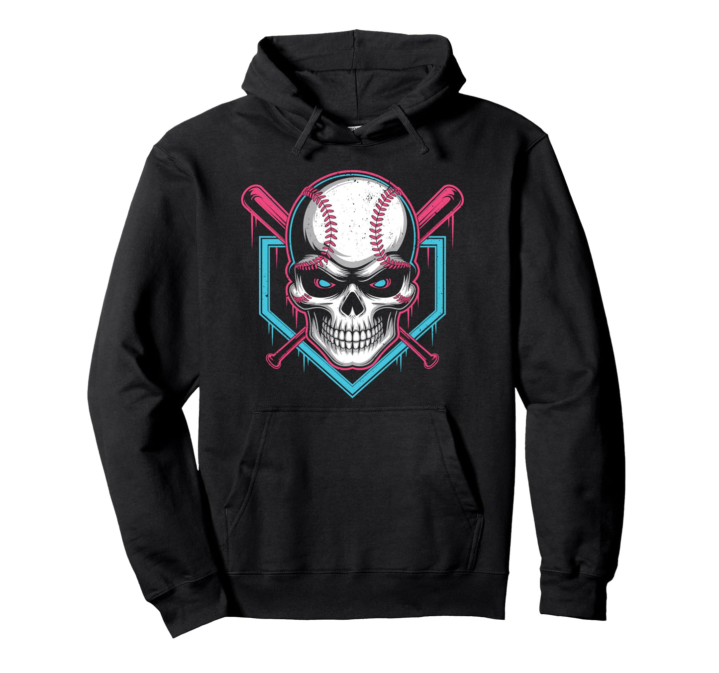 Respect Drip Baseball Skull Crossed Bats Hoodie - Streetwear Style Unisex - T-Shirt, Sweatshirt, Hoodie