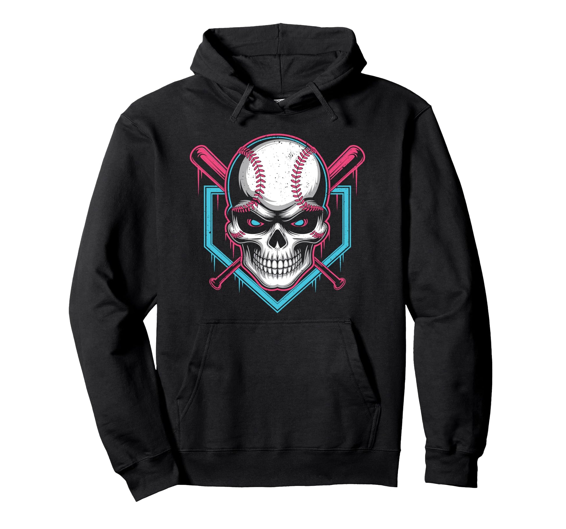 Respect Drip Baseball Skull Crossed Bats Hoodie - Streetwear Style Unisex - T-Shirt, Sweatshirt, Hoodie