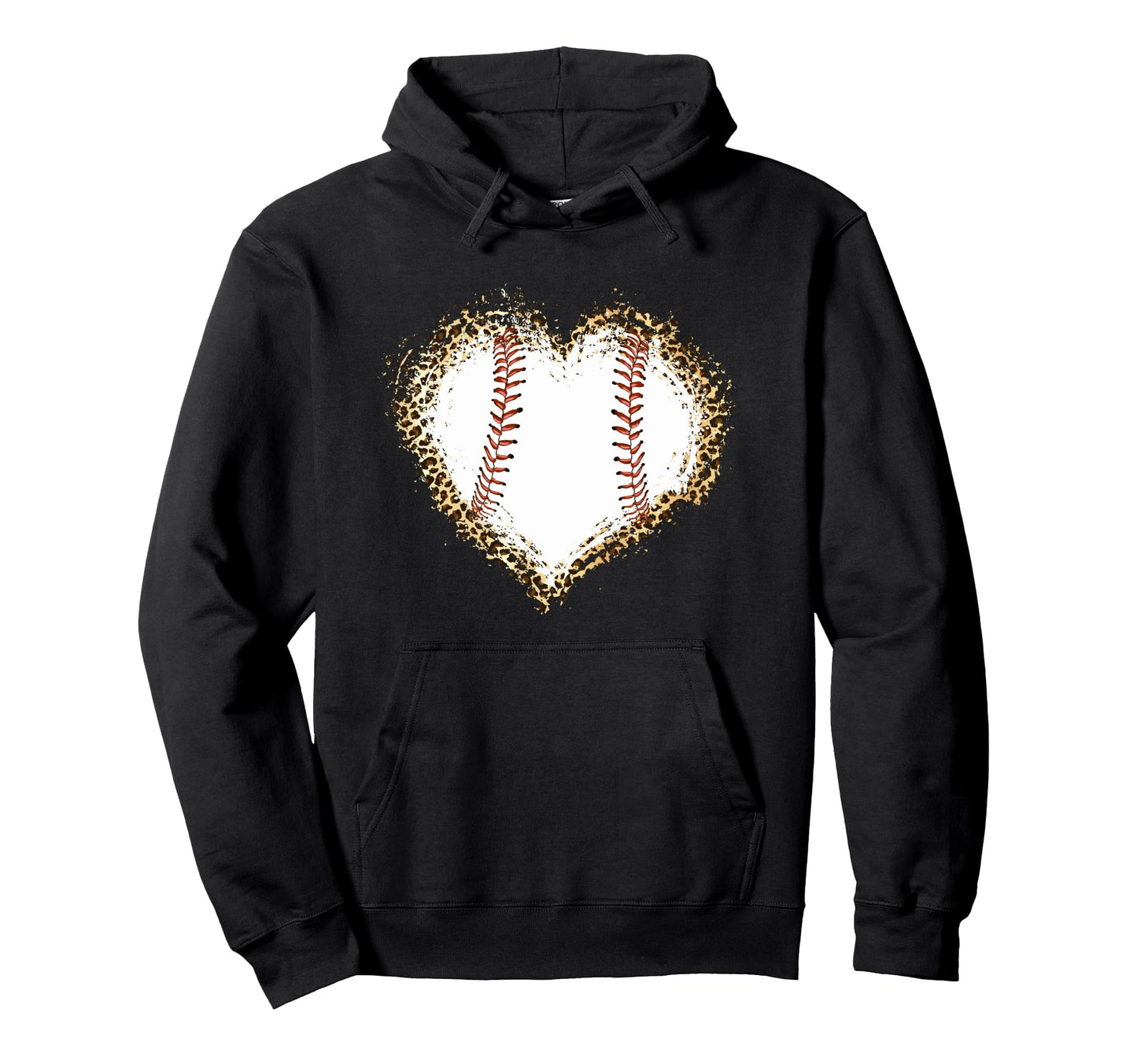 Baseball Heart Leopard Baseball Lover Hoodie - Novelty Apparel Unisex - T-Shirt, Sweatshirt, Hoodie