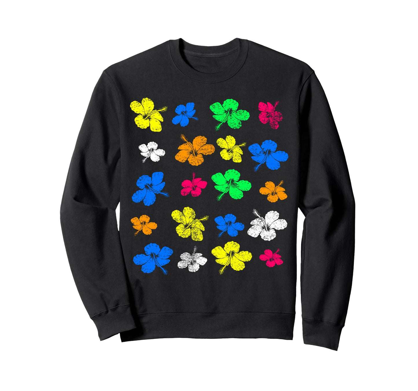 Floral Hibiscus Pattern Tropical Sweatshirt - Aesthetic Graphic Men Women - T-Shirt, Sweatshirt, Hoodie