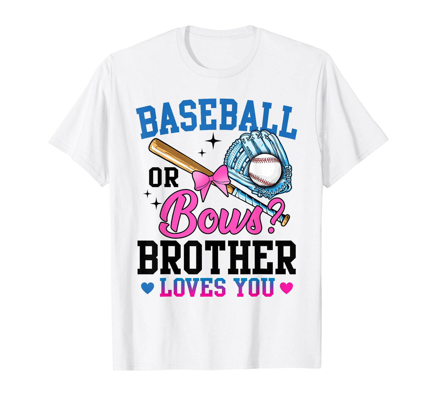 Gender Reveal Baseball Or Bows T-Shirt - Minimalist Print Men Women - T-Shirt, Sweatshirt, Hoodie