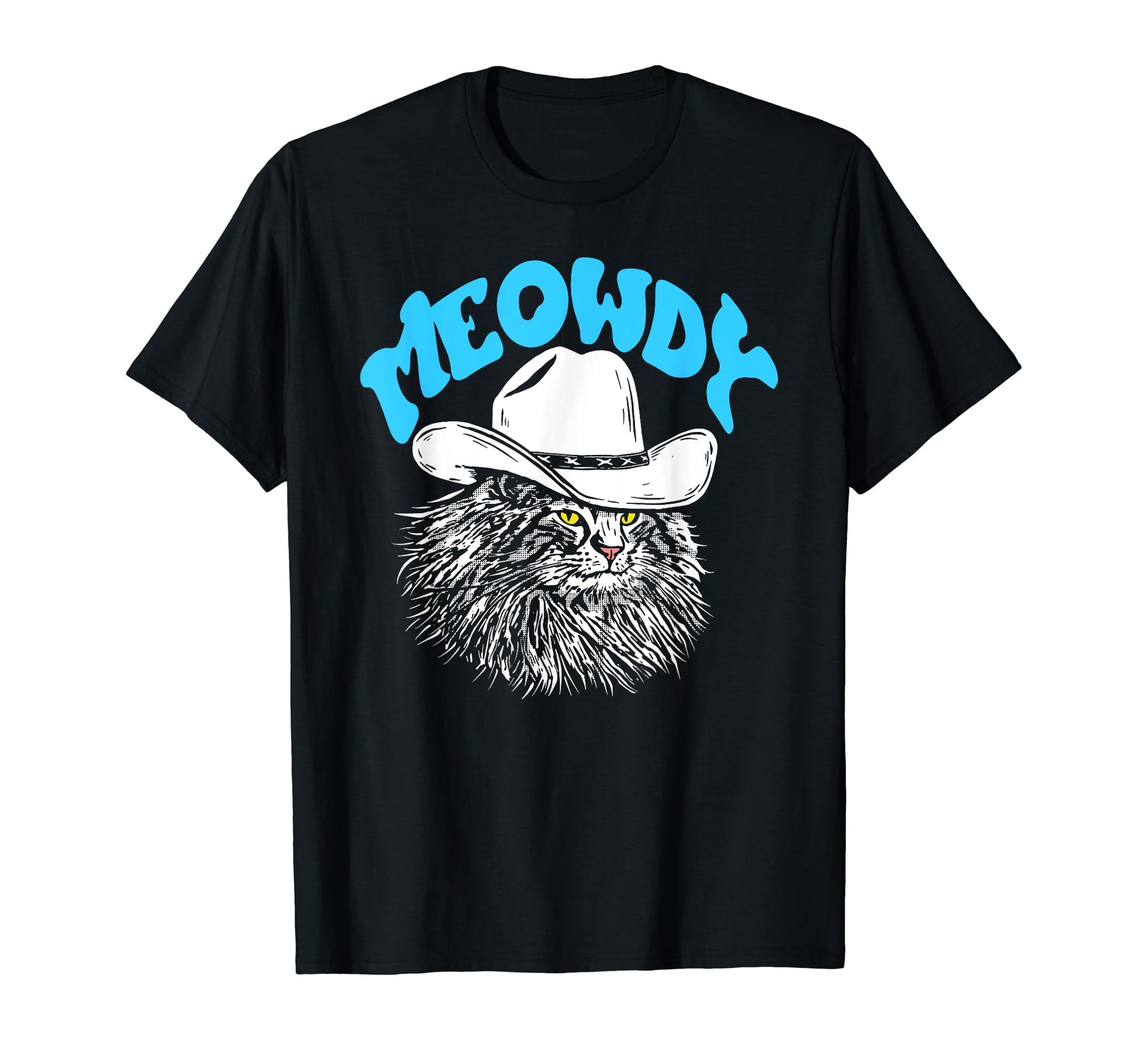 Meowdy Funny Country Music Cat Cowboy T-Shirt - Novelty Apparel for Adults - T-Shirt, Sweatshirt, Hoodie