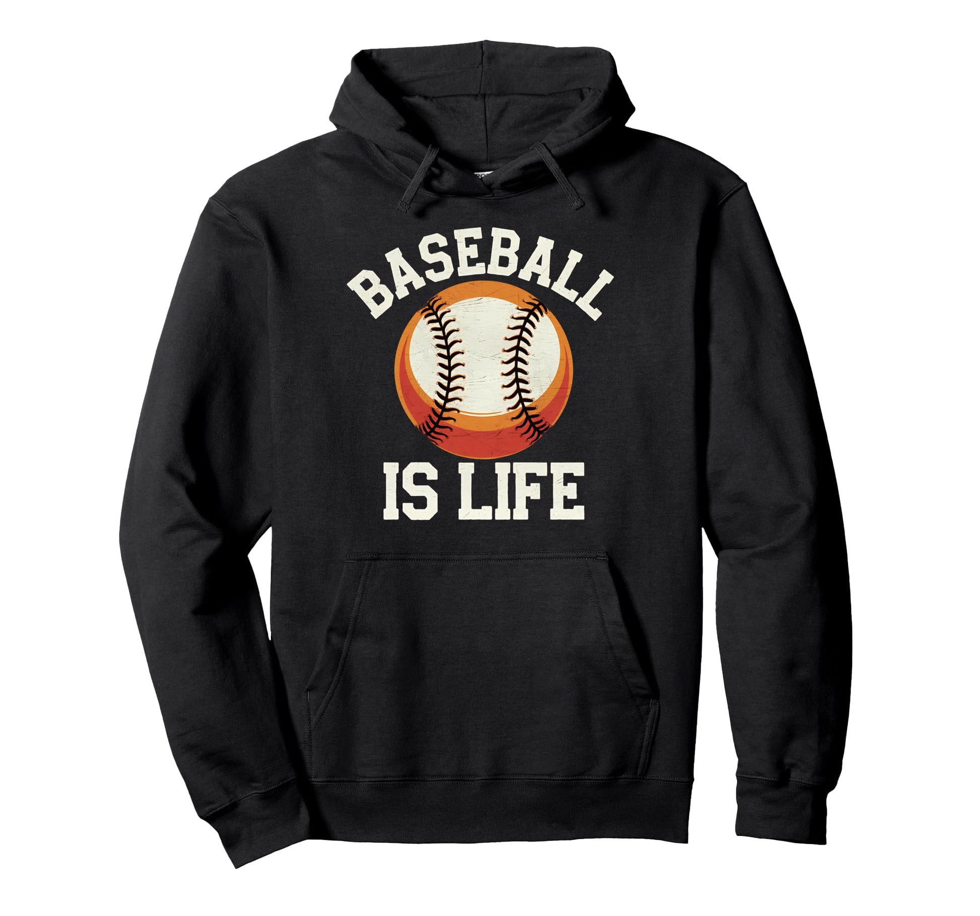Baseball Is Life Distressed Sports Fan Hoodie - Aesthetic Graphic Unisex - T-Shirt, Sweatshirt, Hoodie