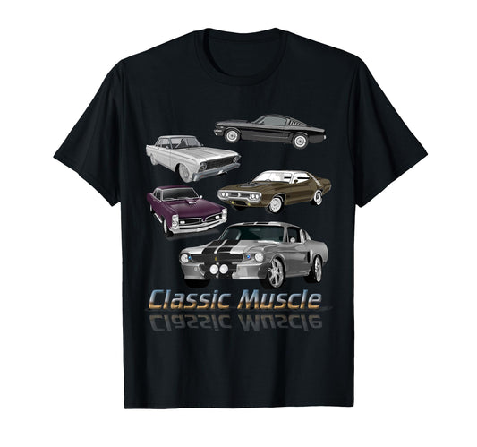 American Muscle Cars Novelty Small T-Shirt - Fun Novelty Design Men Women - T-Shirt, Sweatshirt, Hoodie