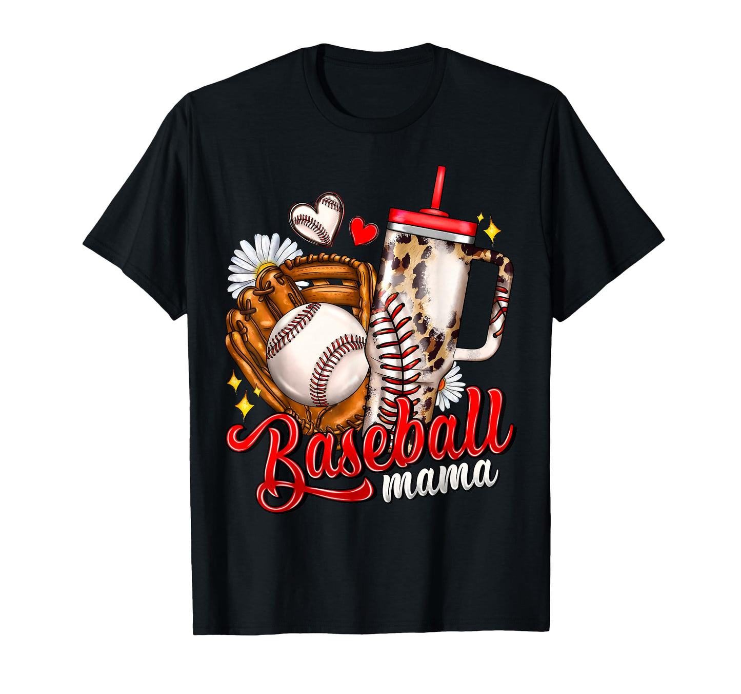 Baseball Mom Leopard Mama Game Day T-Shirt - Minimalist Print Men Women - T-Shirt, Sweatshirt, Hoodie
