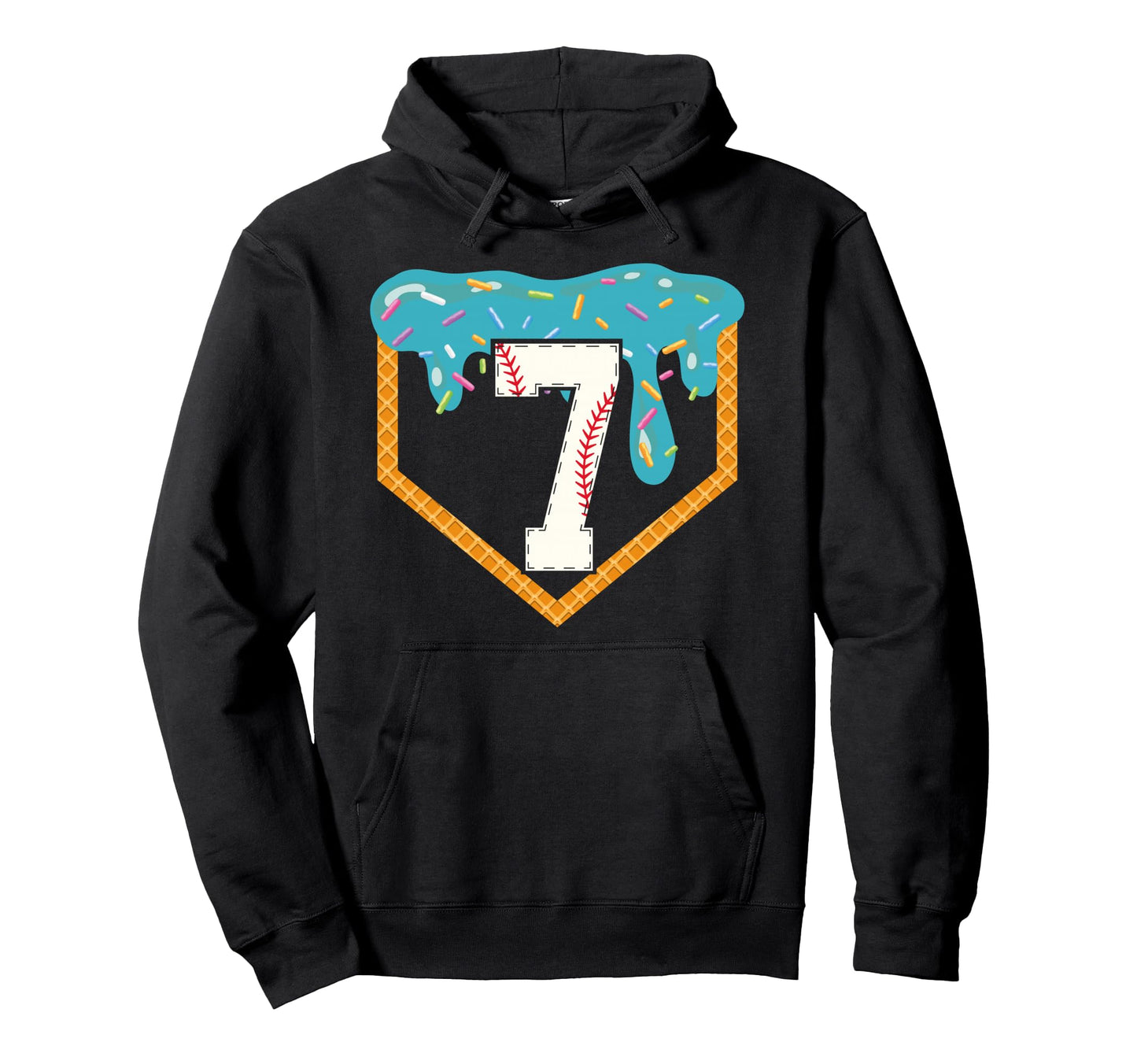 Baseball Drip 7Th Birthday 7 Year Old Hoodie - Minimalist Print Men Women - T-Shirt, Sweatshirt, Hoodie