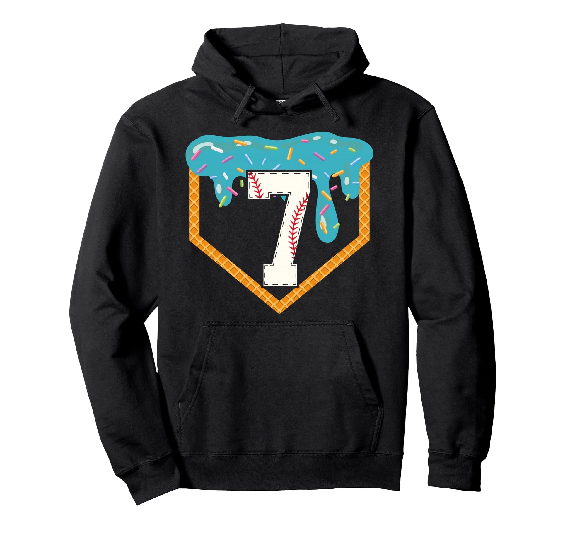 Baseball Drip 7Th Birthday 7 Year Old Hoodie - Minimalist Print Men Women - T-Shirt, Sweatshirt, Hoodie