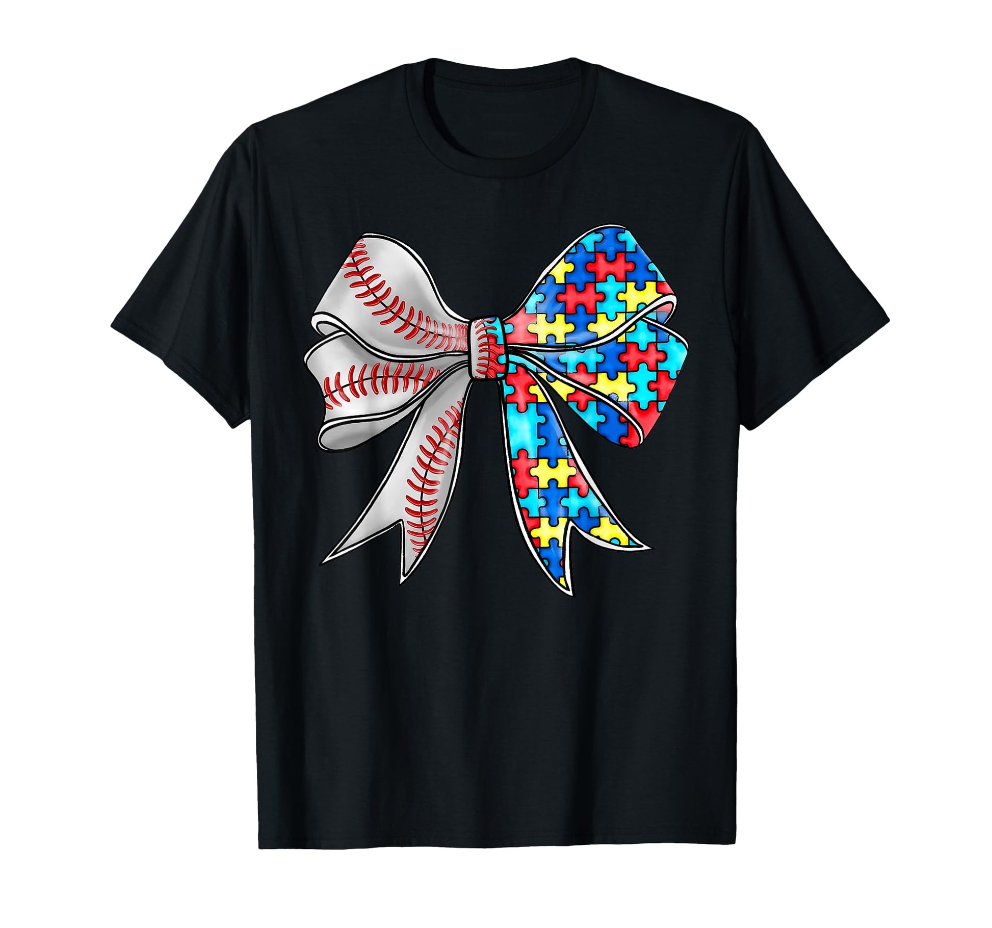 Autism Awareness Baseball Coquette T-Shirt - Fun Novelty Design Men Women - T-Shirt, Sweatshirt, Hoodie