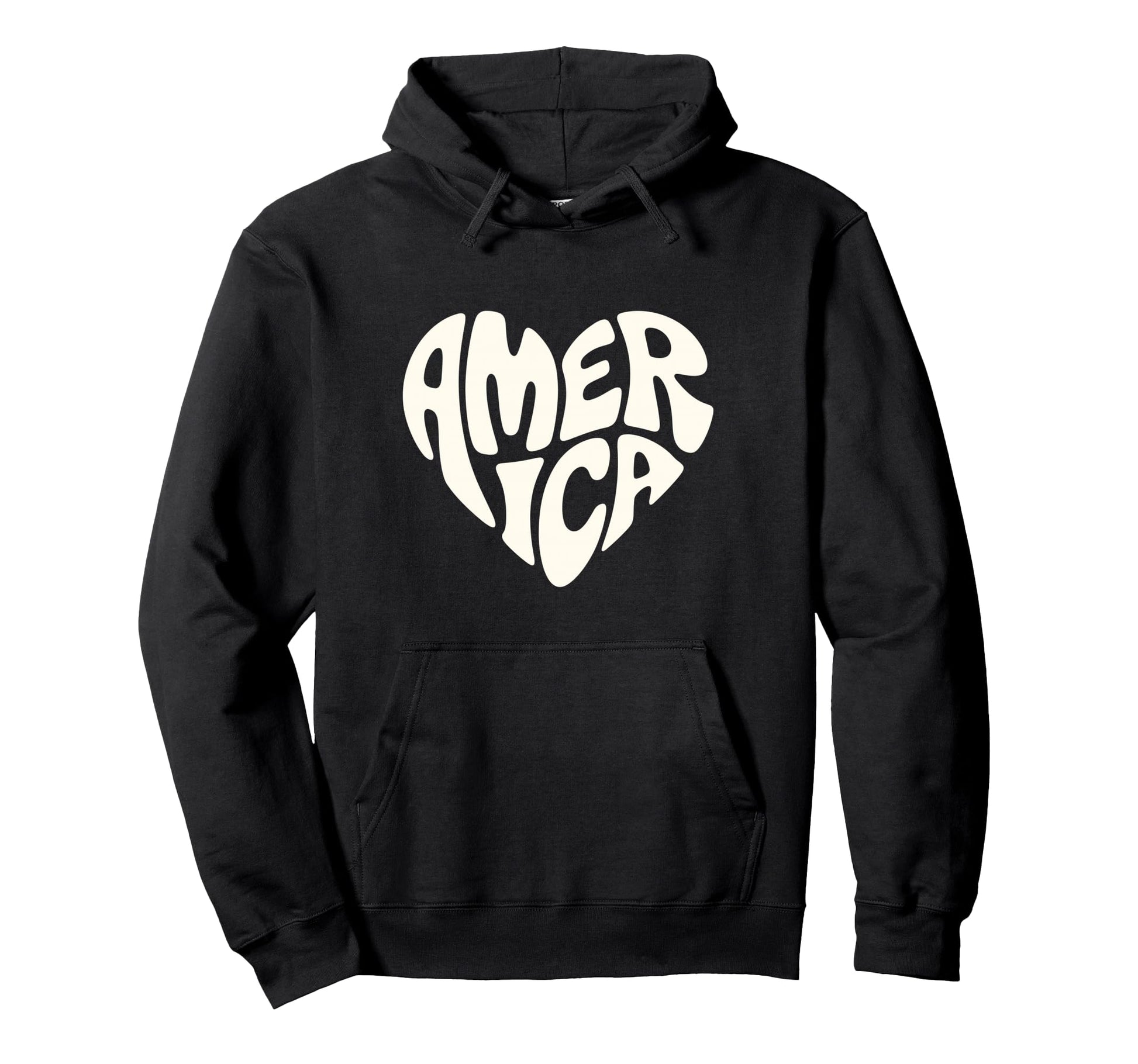 America Bubble Letters Patriotic Hoodie - Fun Novelty Design for Adults - T-Shirt, Sweatshirt, Hoodie