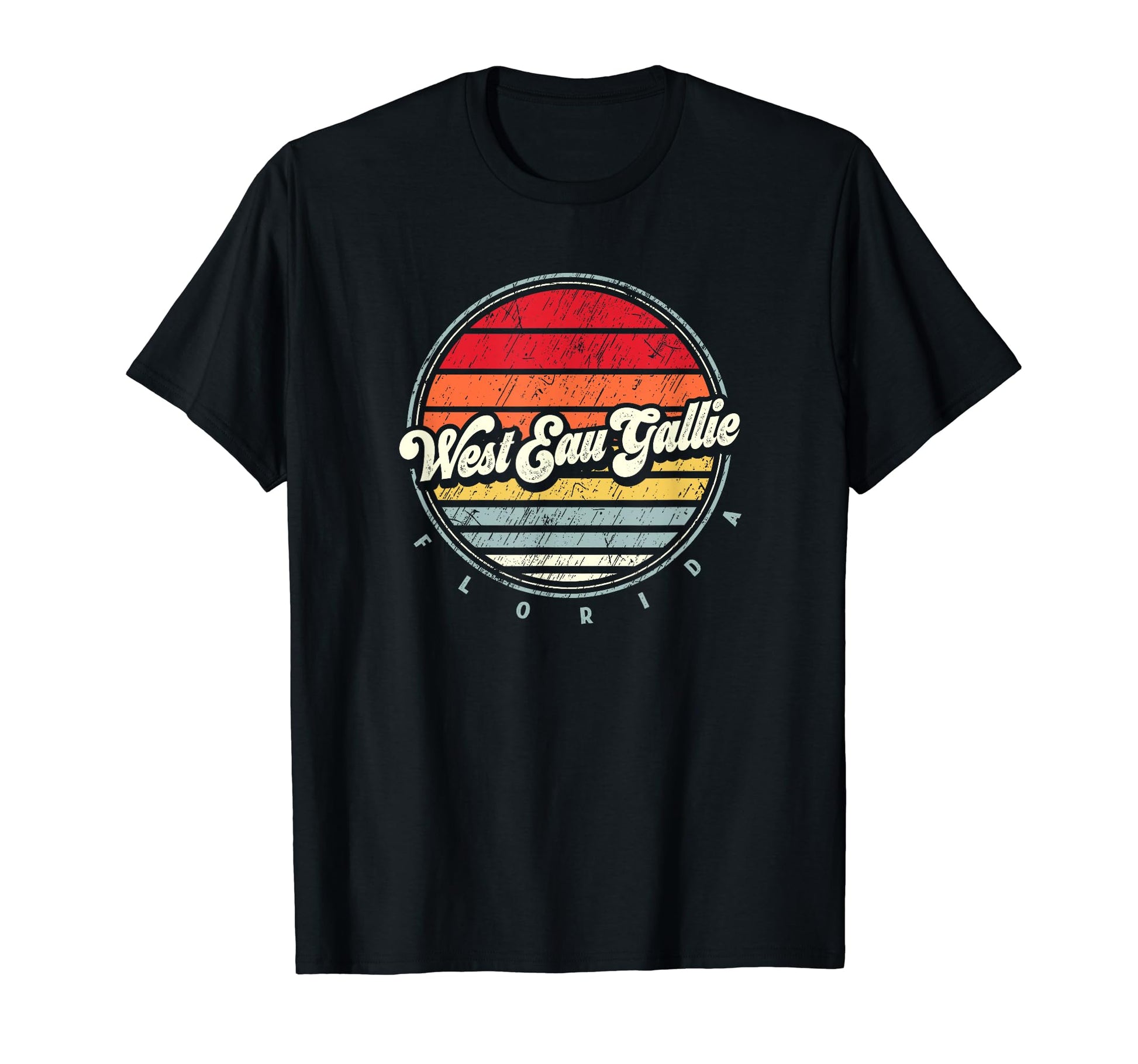 West Eau Gallie Home State 70S Sunset T-Shirt - Trendy Graphic for Adults - T-Shirt, Sweatshirt, Hoodie