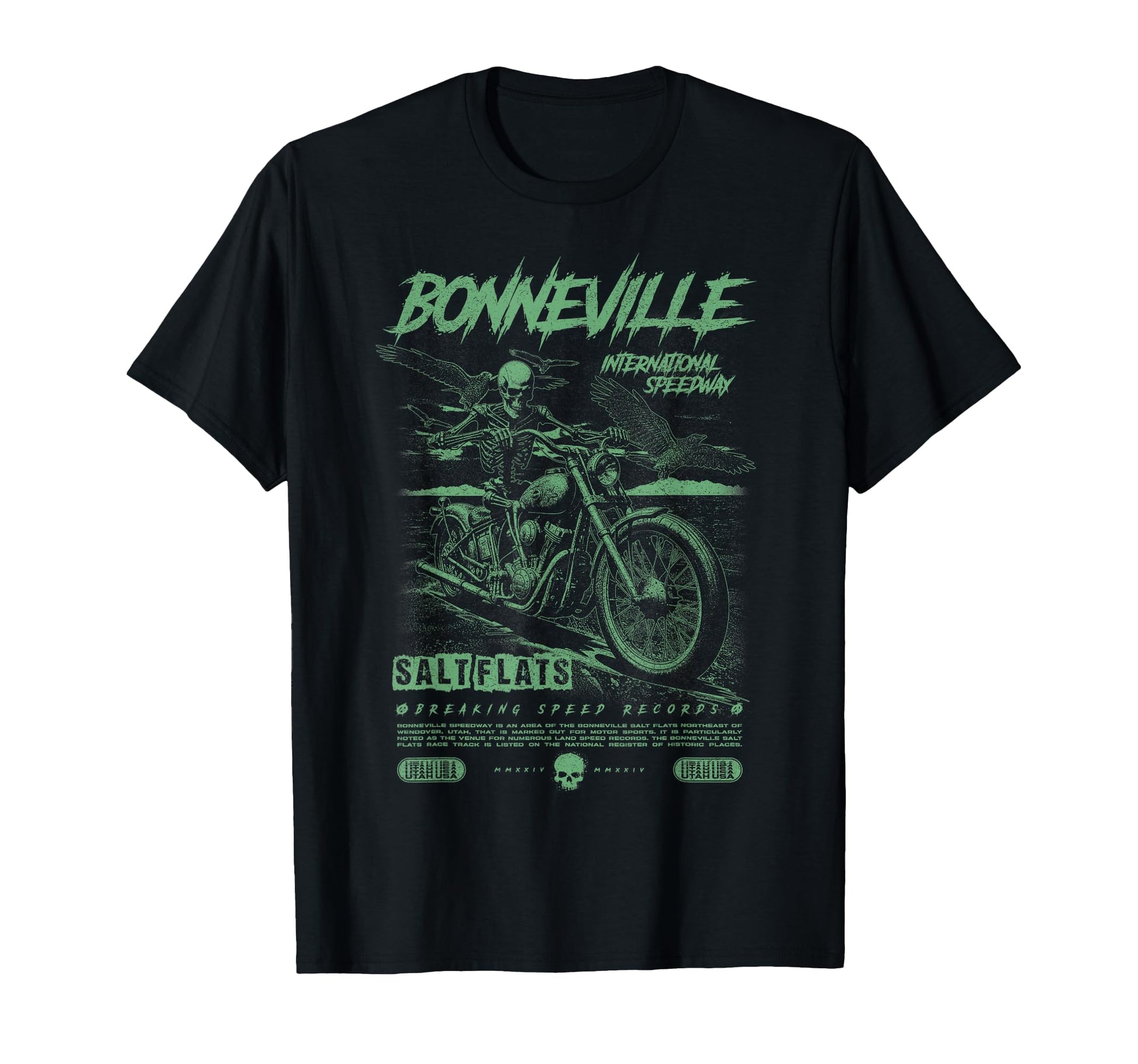 Bonneville Salt Flats Motorcycle Racing T-Shirt - Graphic Print for Adults - T-Shirt, Sweatshirt, Hoodie