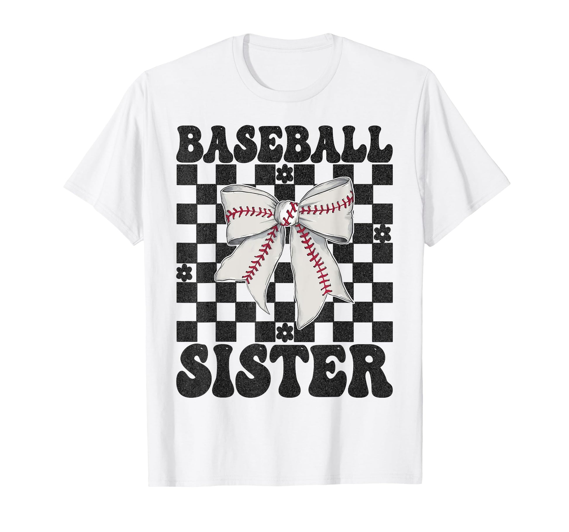 Baseball Sister Baseball Coquette Bow T-Shirt - Novelty Apparel Men Women - T-Shirt, Sweatshirt, Hoodie