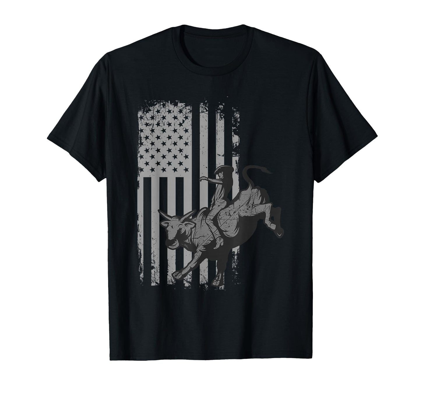 American Flag Bucking Bull Riding T-Shirt - Trendy Graphic Men Women - T-Shirt, Sweatshirt, Hoodie